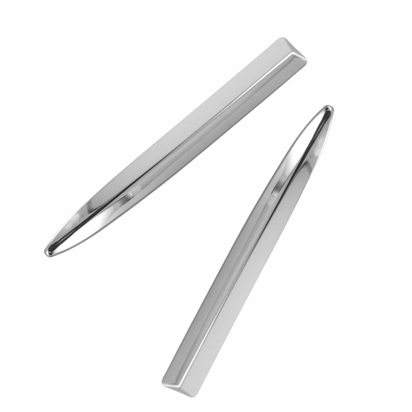 Modanatura cromata per paraurti anteriore superiore per 500 2007-2015, striscia decorativa esterna in plastica, sostituisce OEM 735455041 735455042, finitura argento, coppia