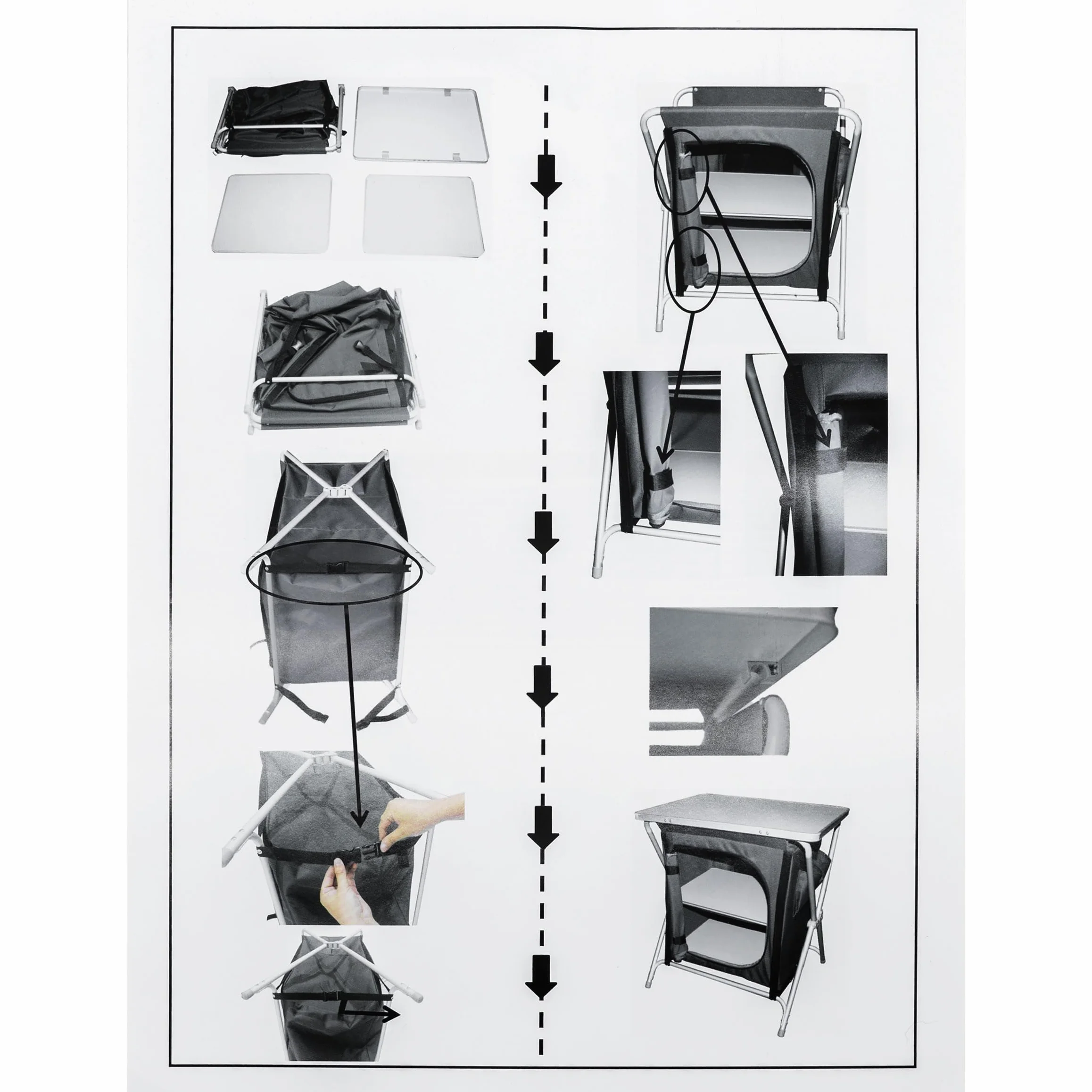 Spetebo Armadio da campeggio pieghevole in alluminio 64x60x45 cm