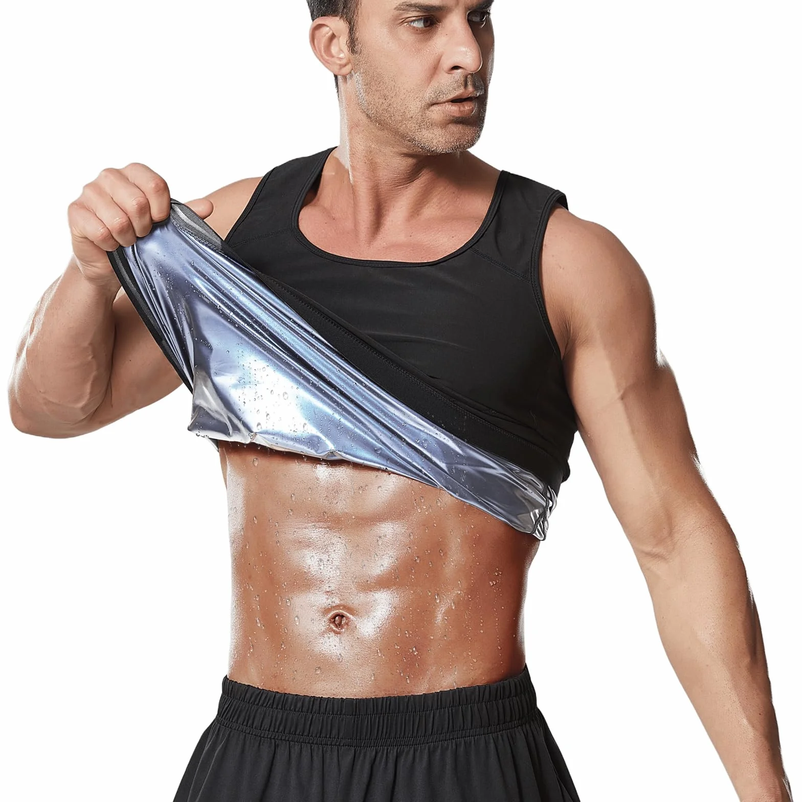 Canotta Sauna Uomo Dimagrante Tuta Caldo Intrappolamento Calore Perdita Peso Corsa Shapewear Gilet Fitness Allenamento