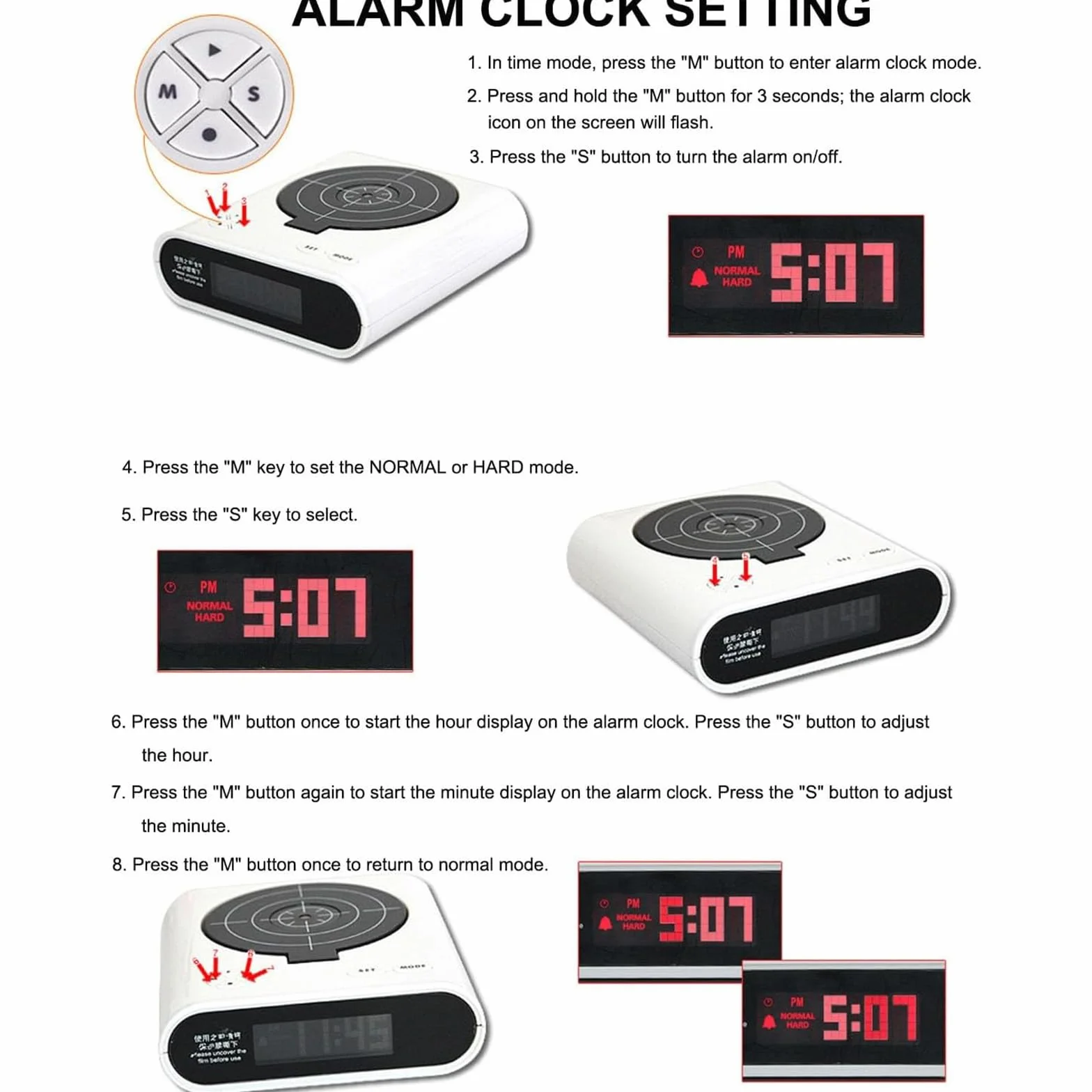 Sveglia interattiva con pistola e bersaglio, timer digitale LED 2 modalità allarme, orologio personalizzato per sonno pesante (Army Green)