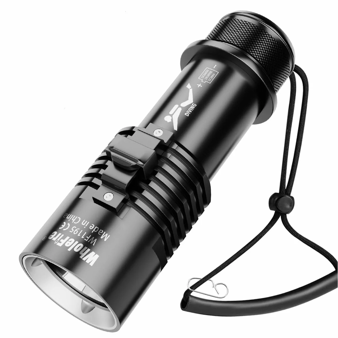 Torcia subacquea 8000 Lumen IPX8 impermeabile ricaricabile 3 modalità