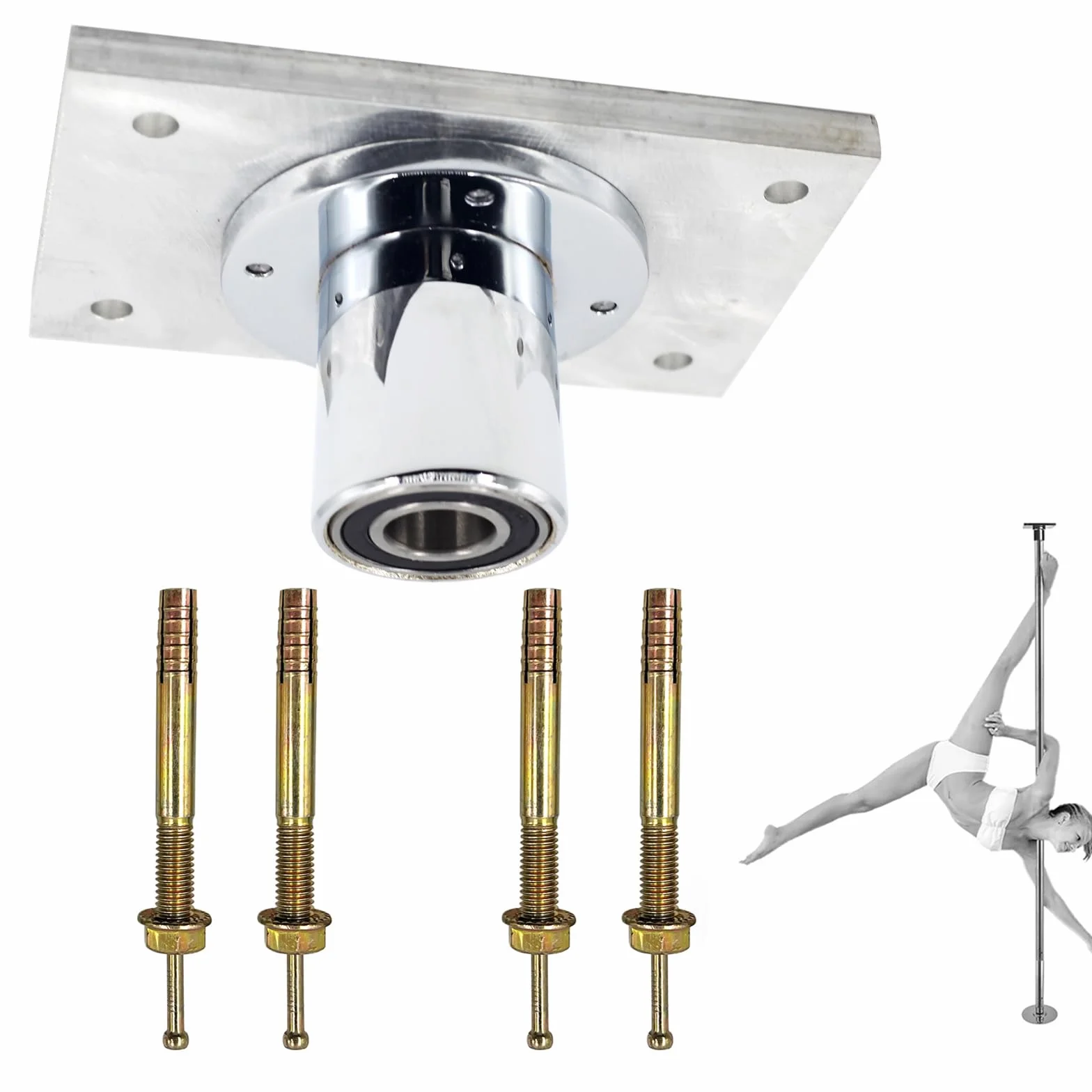 Piastra Fissa Pole Dance Montaggio a Soffitto Accessori Piastra Superiore Rettangolare Sicurezza Stabilità