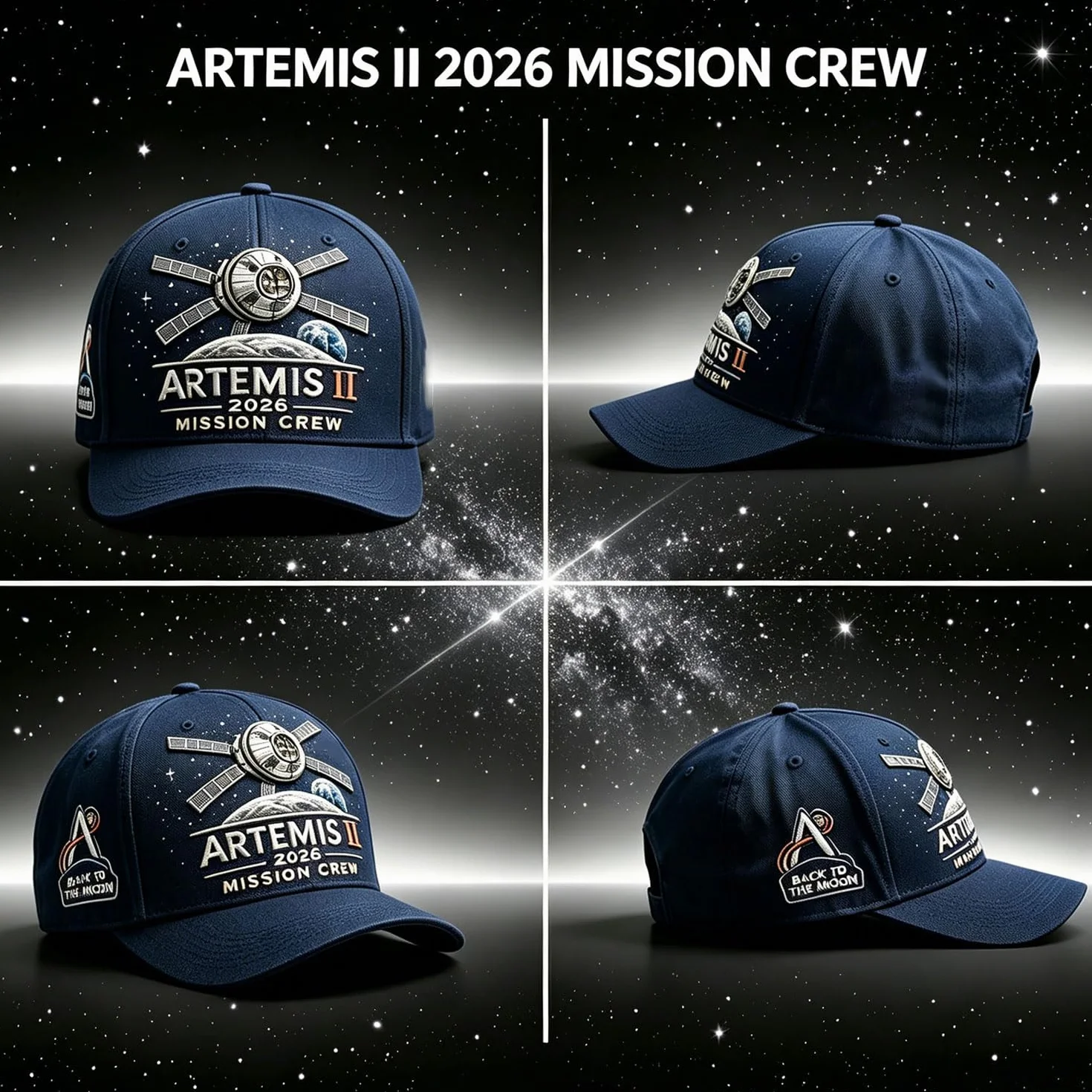 Generico Artemis II Lunar Mission Commemorative Adjustable Embroidered Baseball Hat