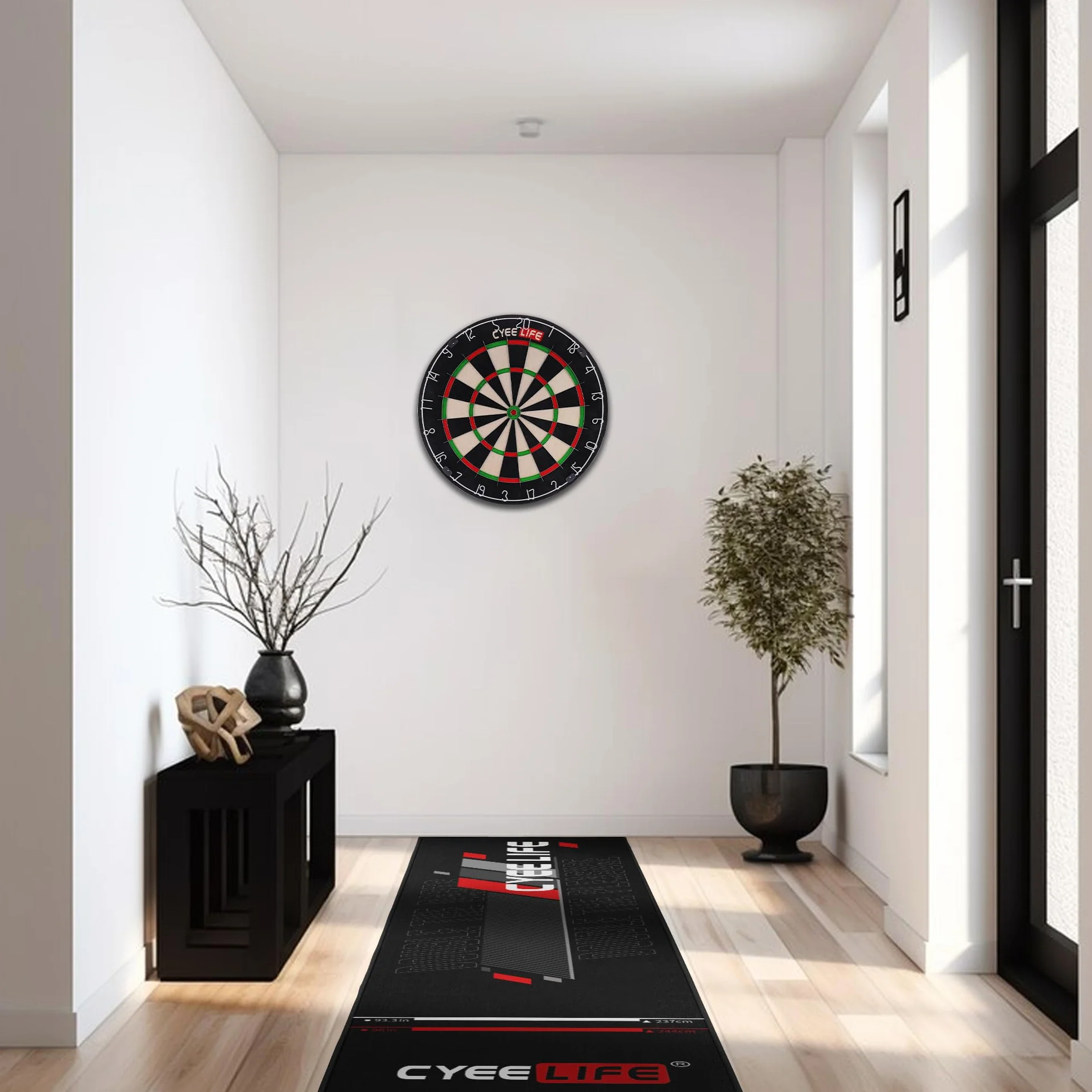 Tappetino per freccette CyeeLife 297 x 66 cm antiscivolo nero