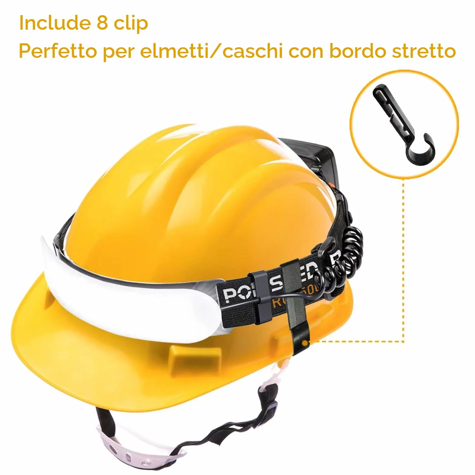 POKISEED Torcia Frontale LED Ricaricabile 1500 Lumen 230° Grandangolo USB-C 5000mAh IPX6