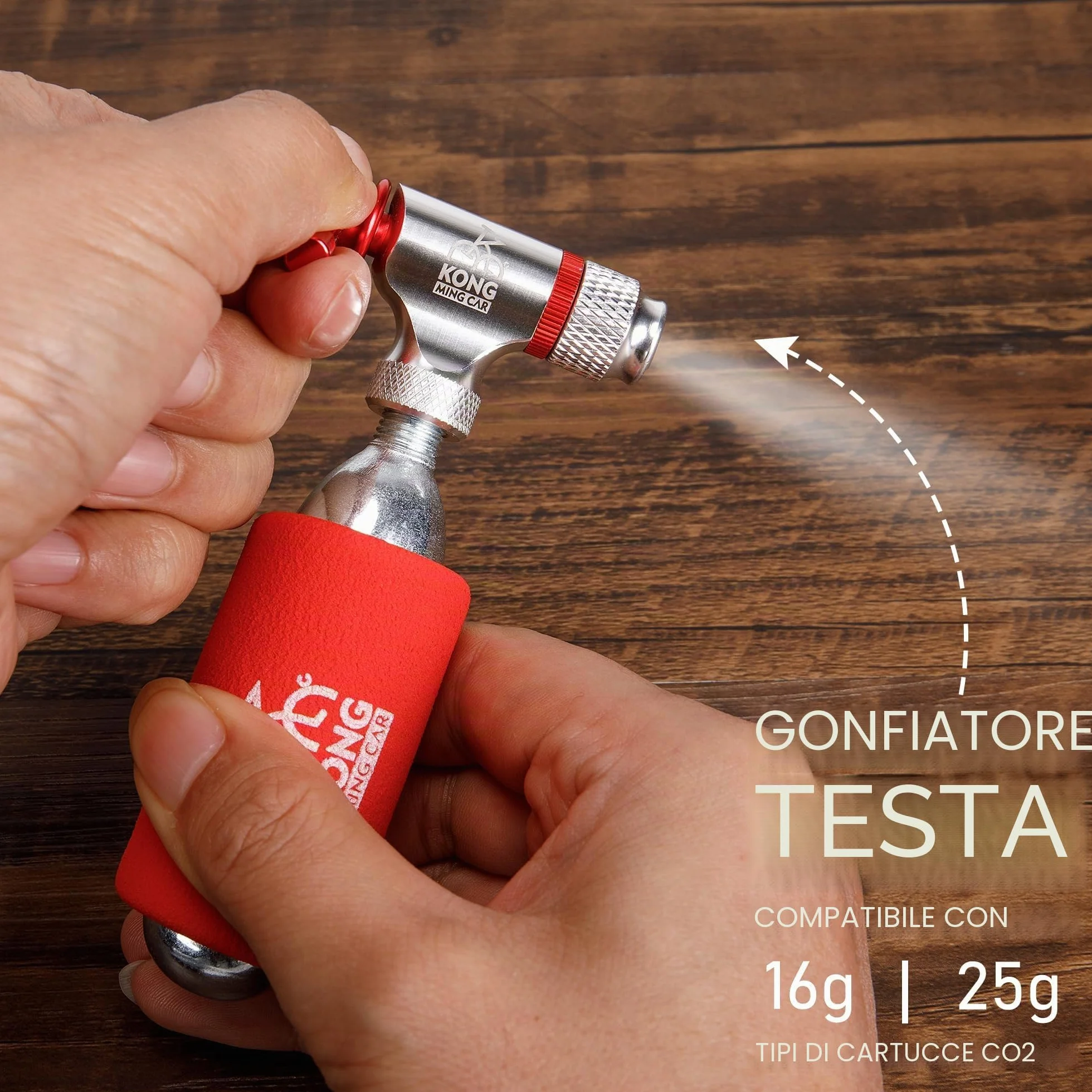 Zestaw do pompowania CO2 do jazdy na rowerze, 6 naboi CO2 16g/25g, kompatybilny z Presta i Schrader