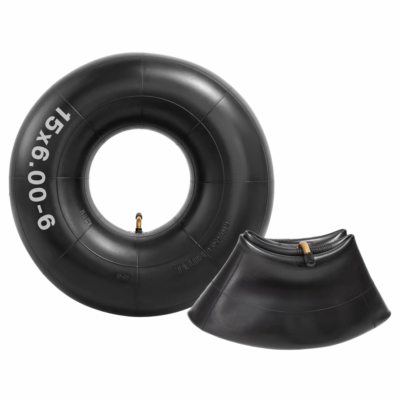 2-Pack 15x6.00-6" Camere d'aria 15x600-6 Tubi pneumatici per tosaerba con tronco di valvola piegata TR-87 per tosaerba,barchette, ATV e altro 6.00-6 Camere d'aria pneumatico 6.50-6