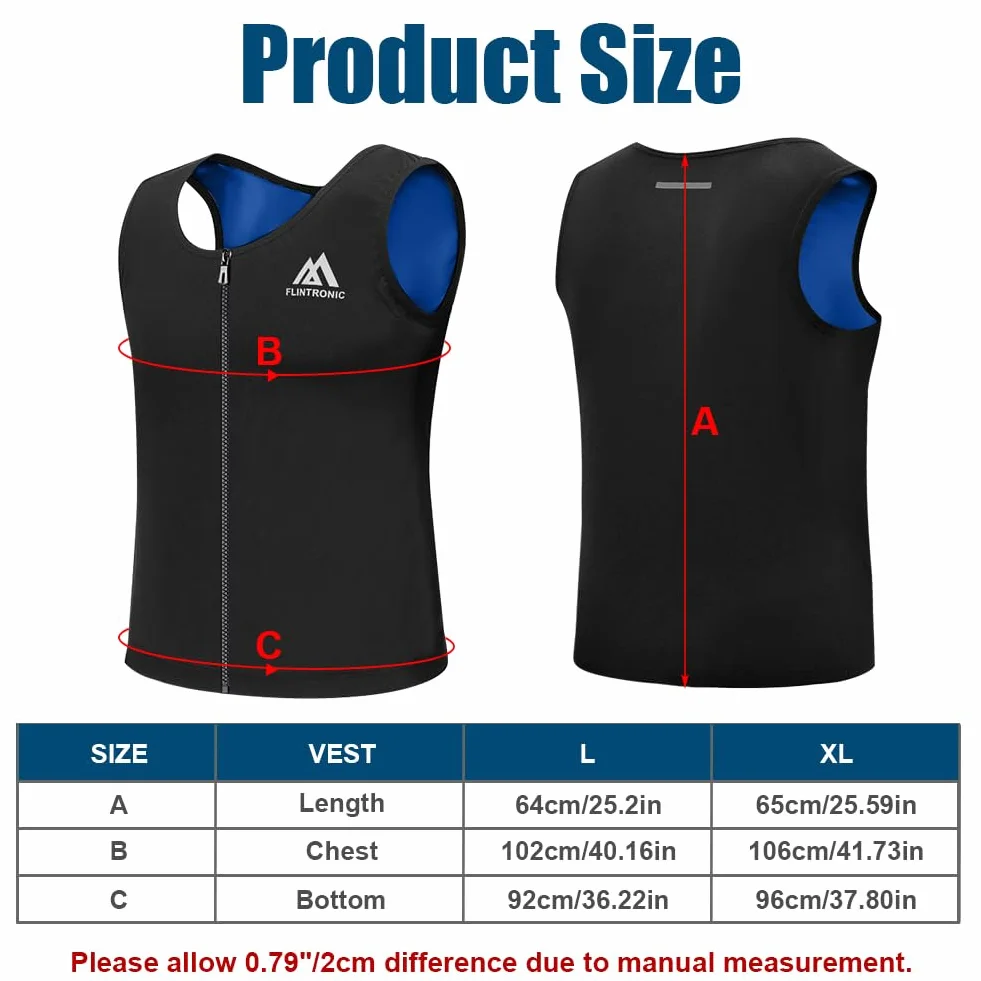 Flintronic Gilet Sauna Uomo Modellante la Sudorazione per Allenamento Fitness Sportivo Body Shaper