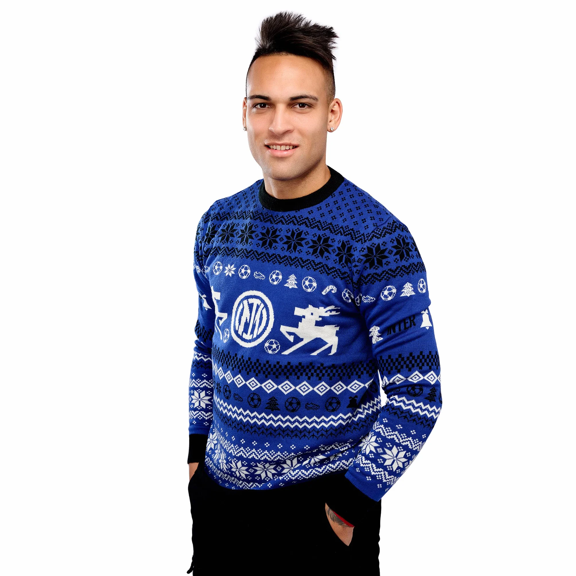Inter Maglione Natalizio Unisex Adulto Nerazzurro XL