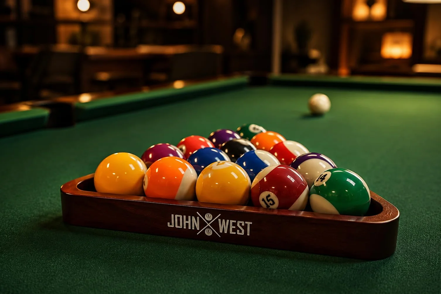 John West Triangolo per palle da biliardo 57 mm Mogano