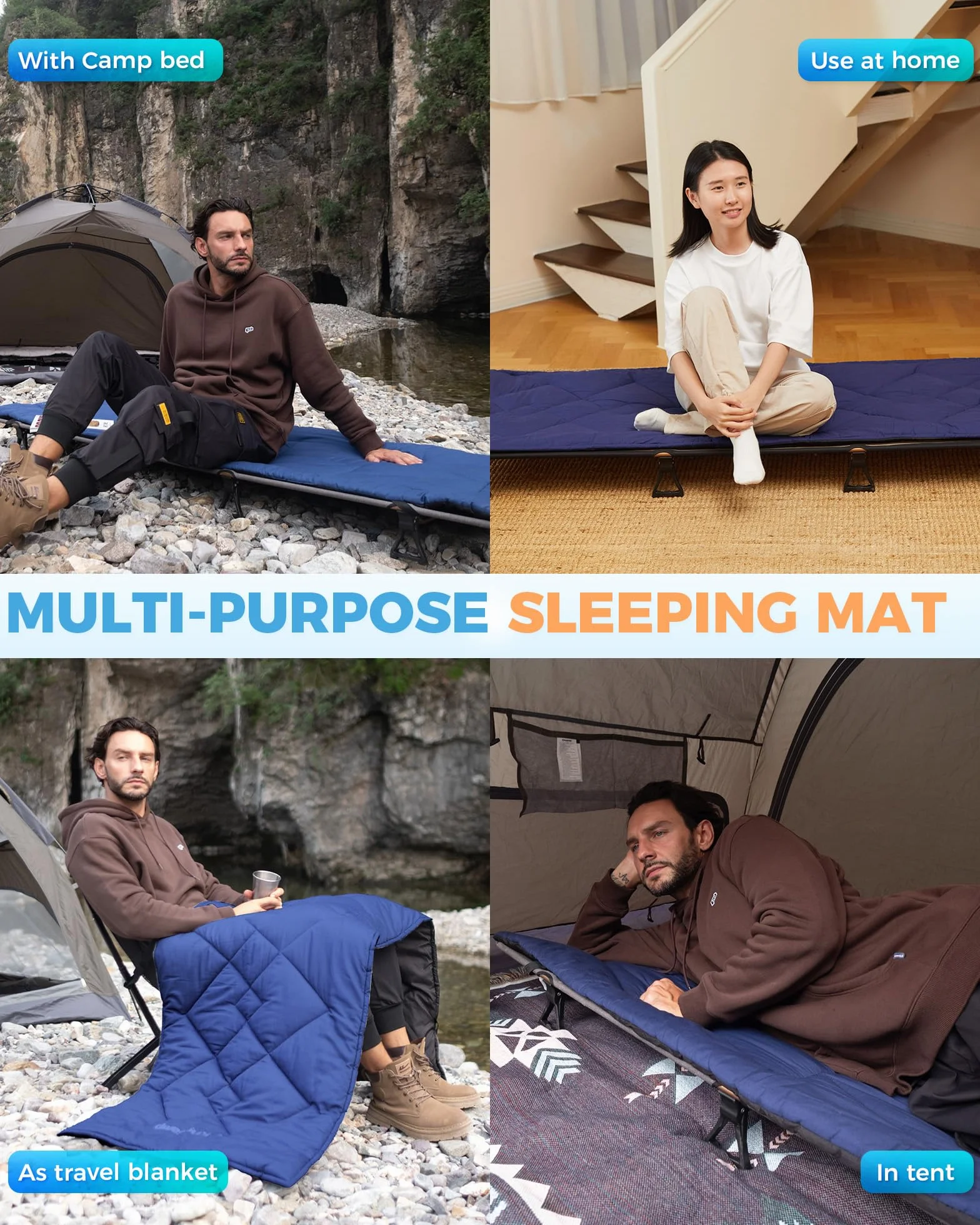 KingCamp Cuscino da Campo in Cotone Leggero Portatile per Campeggio e Viaggio