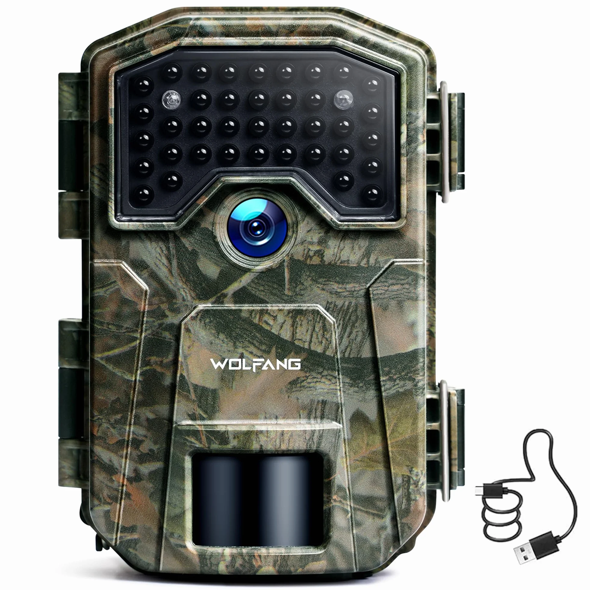 WOLFANG Fototrappola 4K 48MP 30fps con LED Infrarossi 940nm IP66 Rilevatore di Movimento