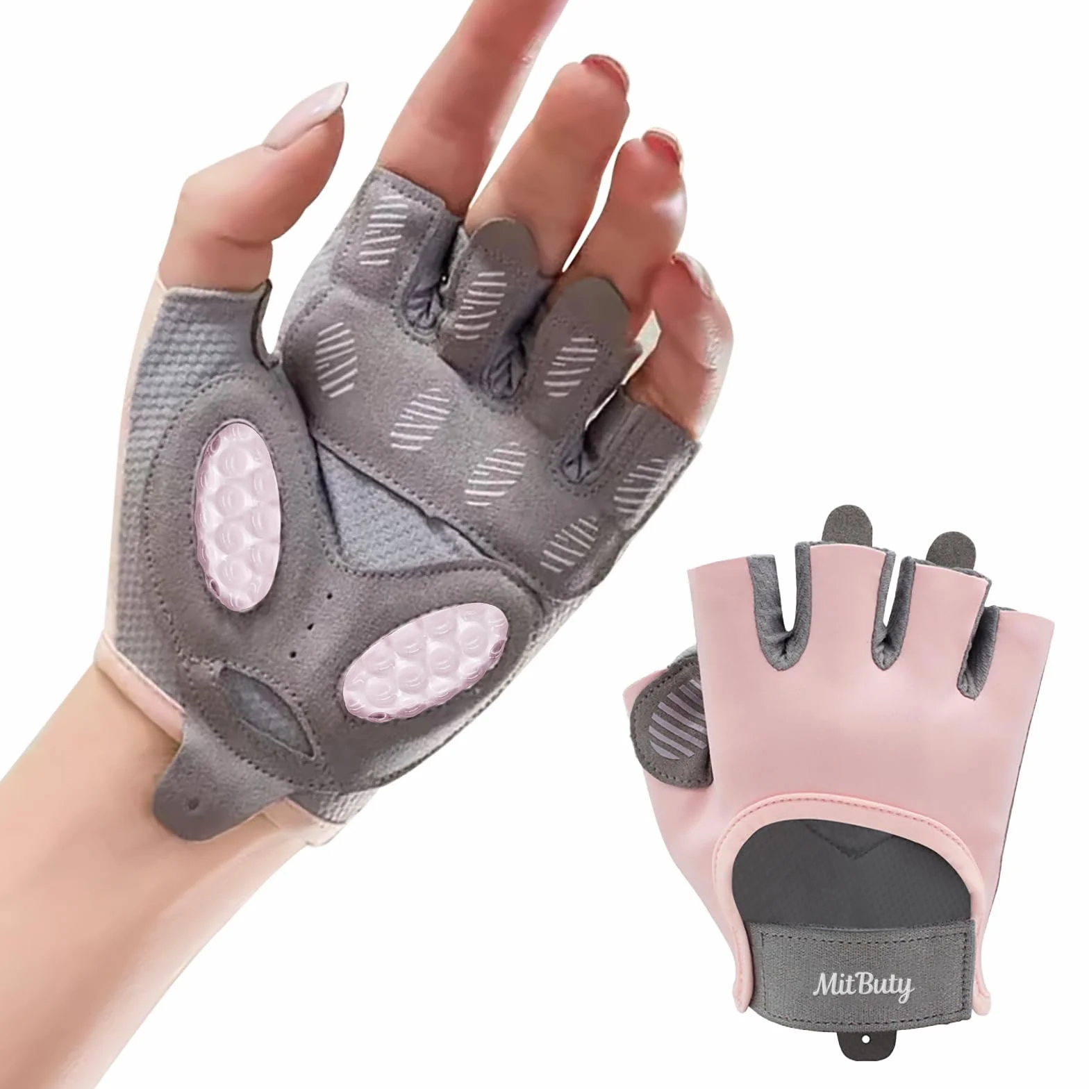 Guanti Palestra Senza Dita per Sollevamento Pesi, CrossFit, Fitness, Palmo Antiscivolo in Silicone