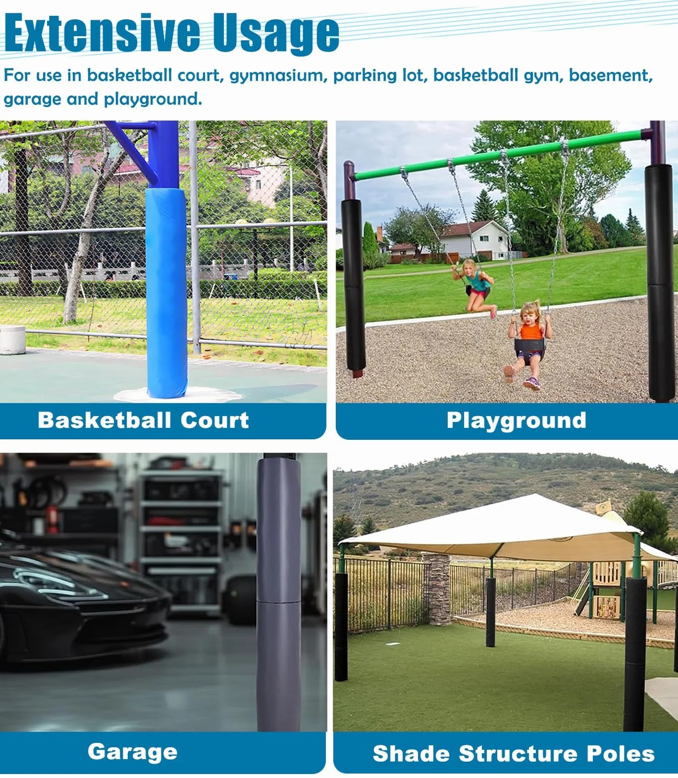 Imbottitura di protezione per pali da palestra, assorbimento urti, protezione per pallacanestro e pallavolo