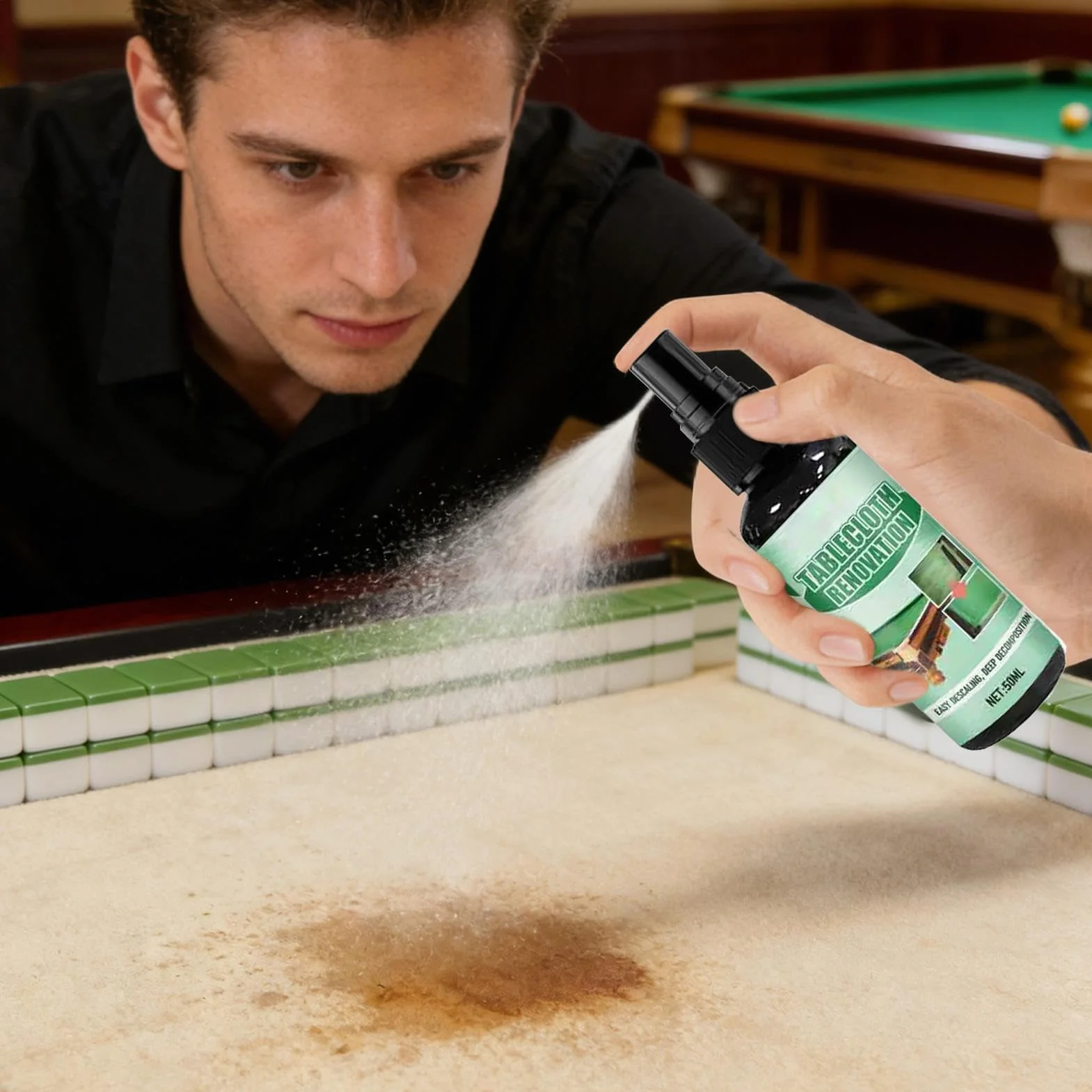 Tavolo da Biliardo Pulitore Kit 50ml Manutenzione del Tessuto Asciugatura Rapida
