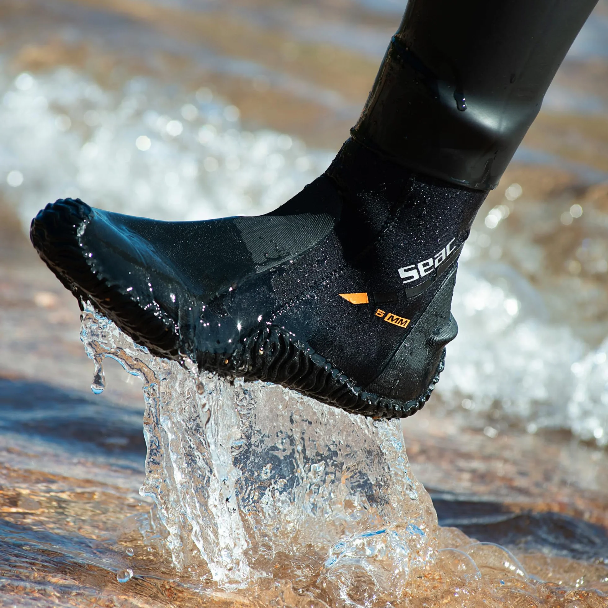 SEAC Basic HD, Calzari da Subacquea in Neoprene da 5 mm con Cerniera Laterale e Suola Semi Rigida