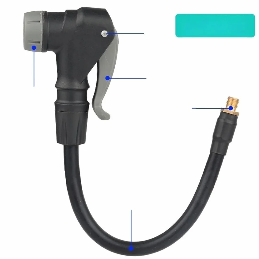 Tubo di prolunga per pompa bici valvola Presta in gomma EPDM con raccordi ottone flessibile 50 cm nero