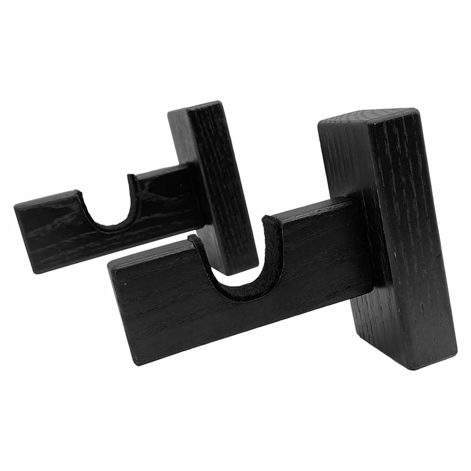 Supporti da parete per mazze da hockey in legno nero