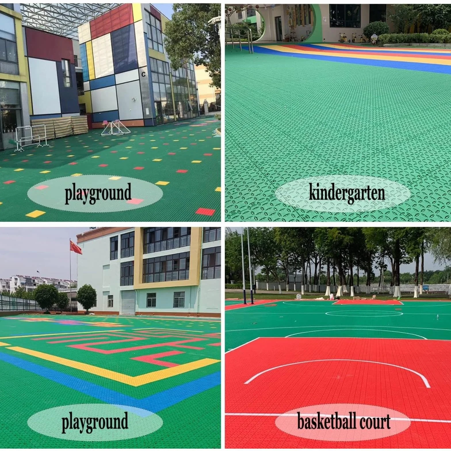 Piastrelle Modulari Ad Incastro Impermeabili per Basket Esterno 10 Pezzi Giallo