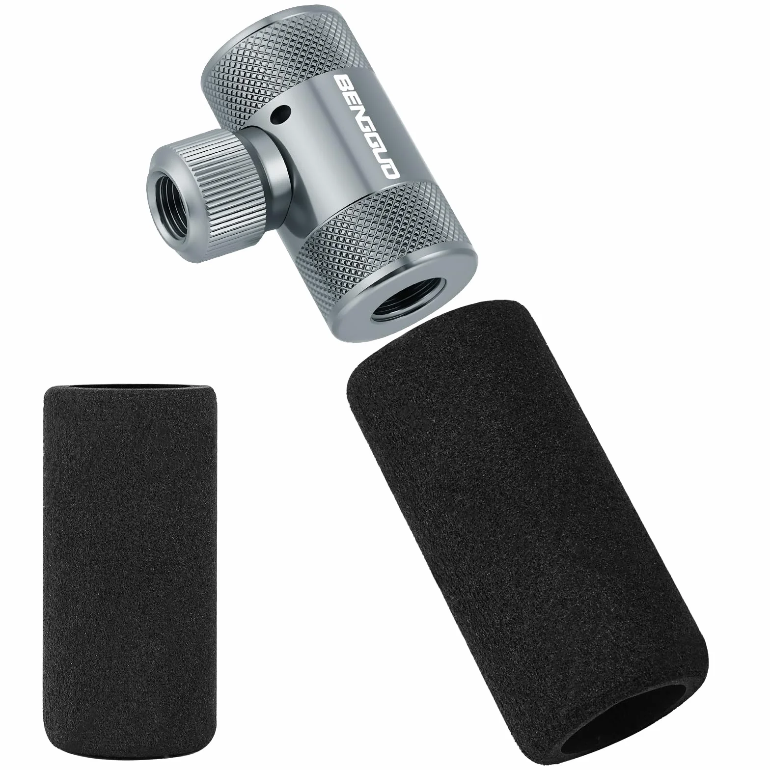 AOOWU Gonfiatore CO2 Pompa Compatibile Valvola Presta Schrader Leggero Aria 2 Manicotto Isolato per Pneumatici Bicicletta Mountain Bike