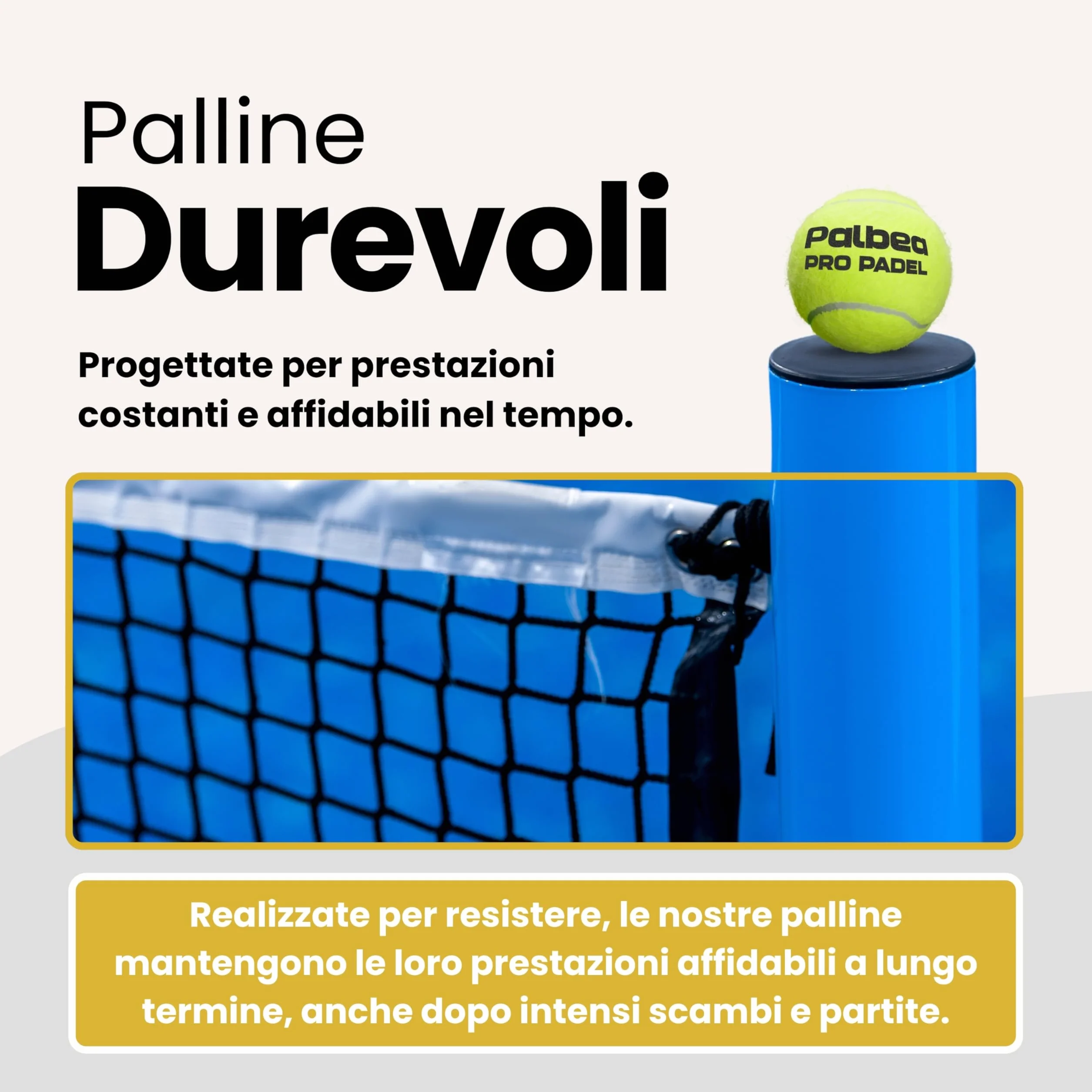 Palbea PRO PADEL Palline Padel Approvate FIP HV Alta Visibilità Qualità Pressurizzate Durature Veloci