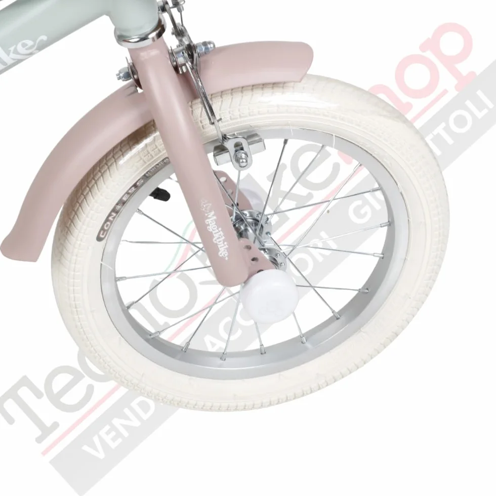 Bicicletta Bambina Vintage Magik Bike Antonella con Cestino e Rotelle Rimovibili, Telaio Acciaio, Sella Regolabile