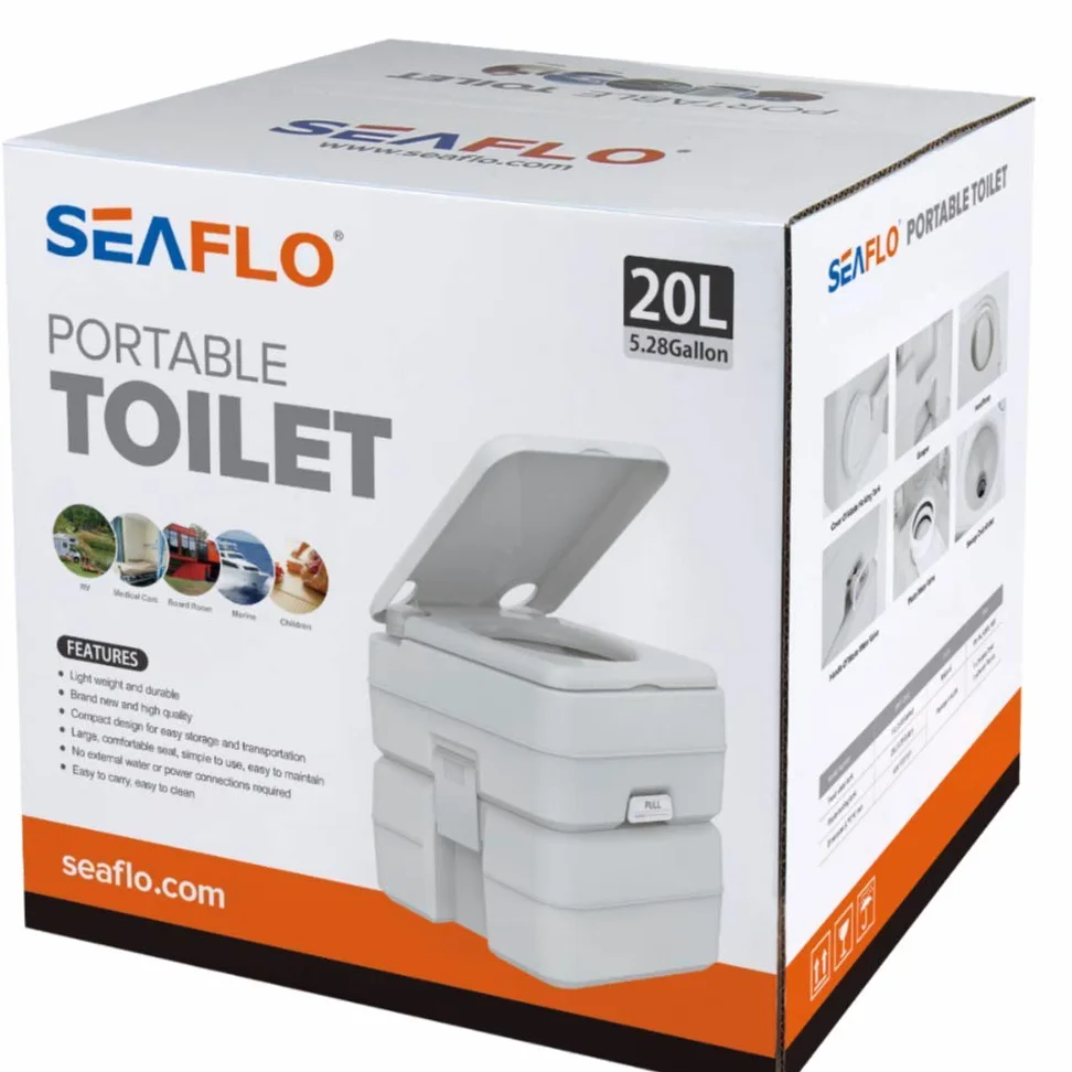 PIMAR - WC Portatile da Campeggio, 20 l, per Interni ed Esterni, per Camper, Camper, WC per Anziani Donne Incinte