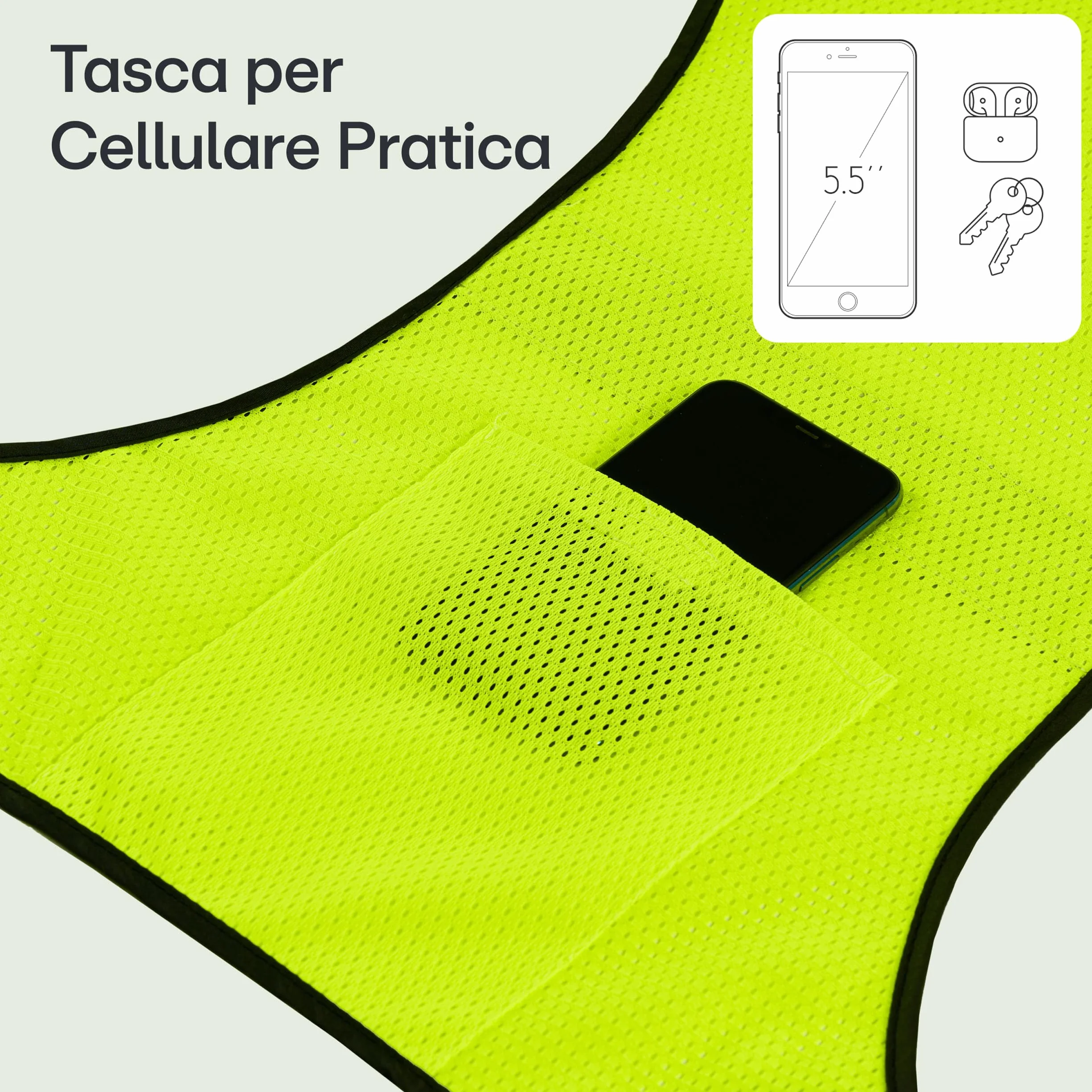 Prowiste Gilet Catarifrangente Alta Visibilità Uomo Donna con Tasca Giubotto Running Bici Caccia
