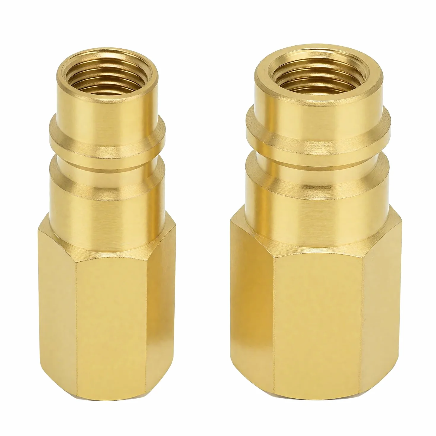 2 Adattatori Serbatoio Refrigerante R134a, Adattatore Accoppiatore Aria Condizionata Raccordo 1/4 SAE Connettore Accoppiatore Convertitore Ad Alta Pressione 134a Adattatore Pompa a Vuoto in Ottone