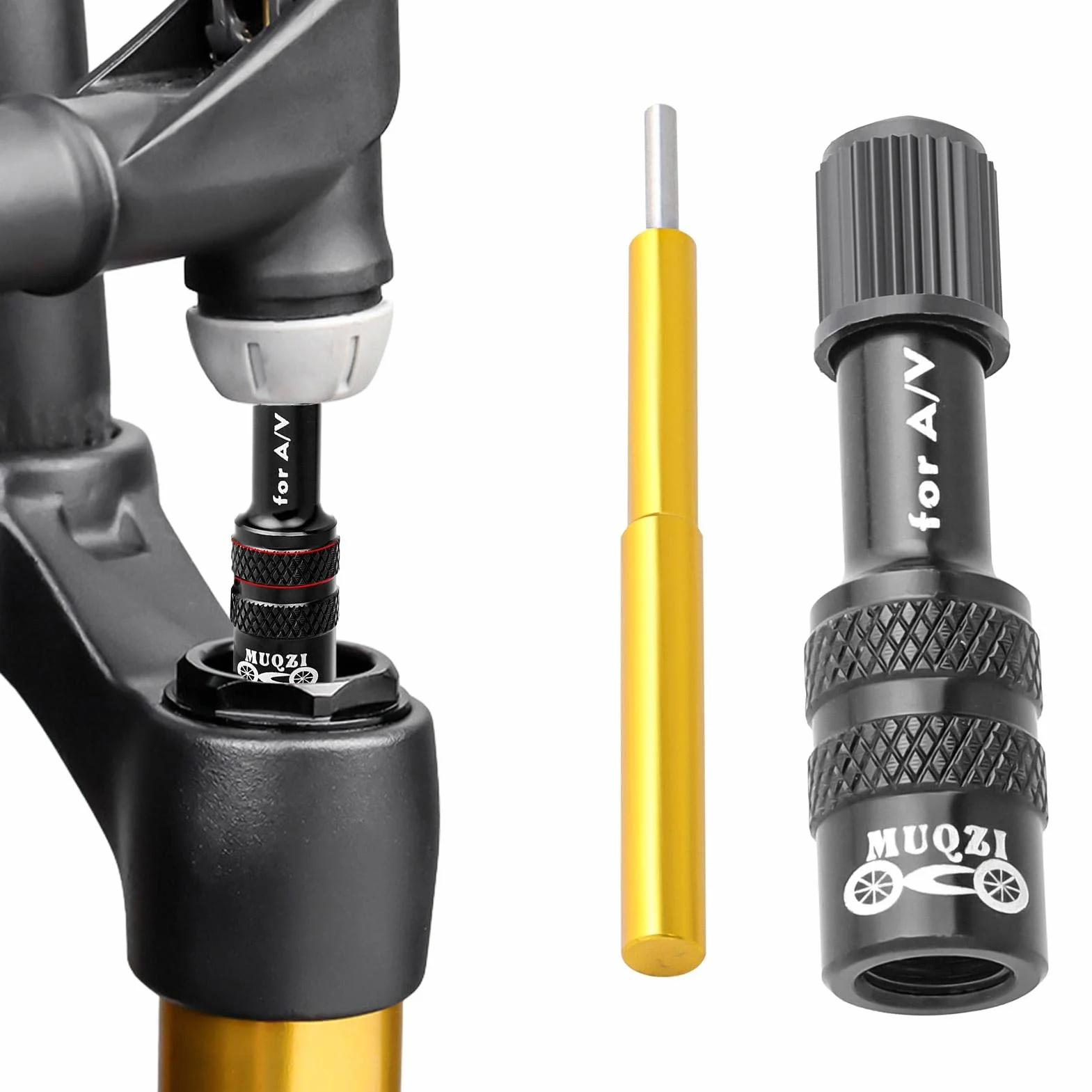 Adattatore Valvola Forcella Bici Pompa Ammortizzatore Convertitore Ugello per Pneumatici