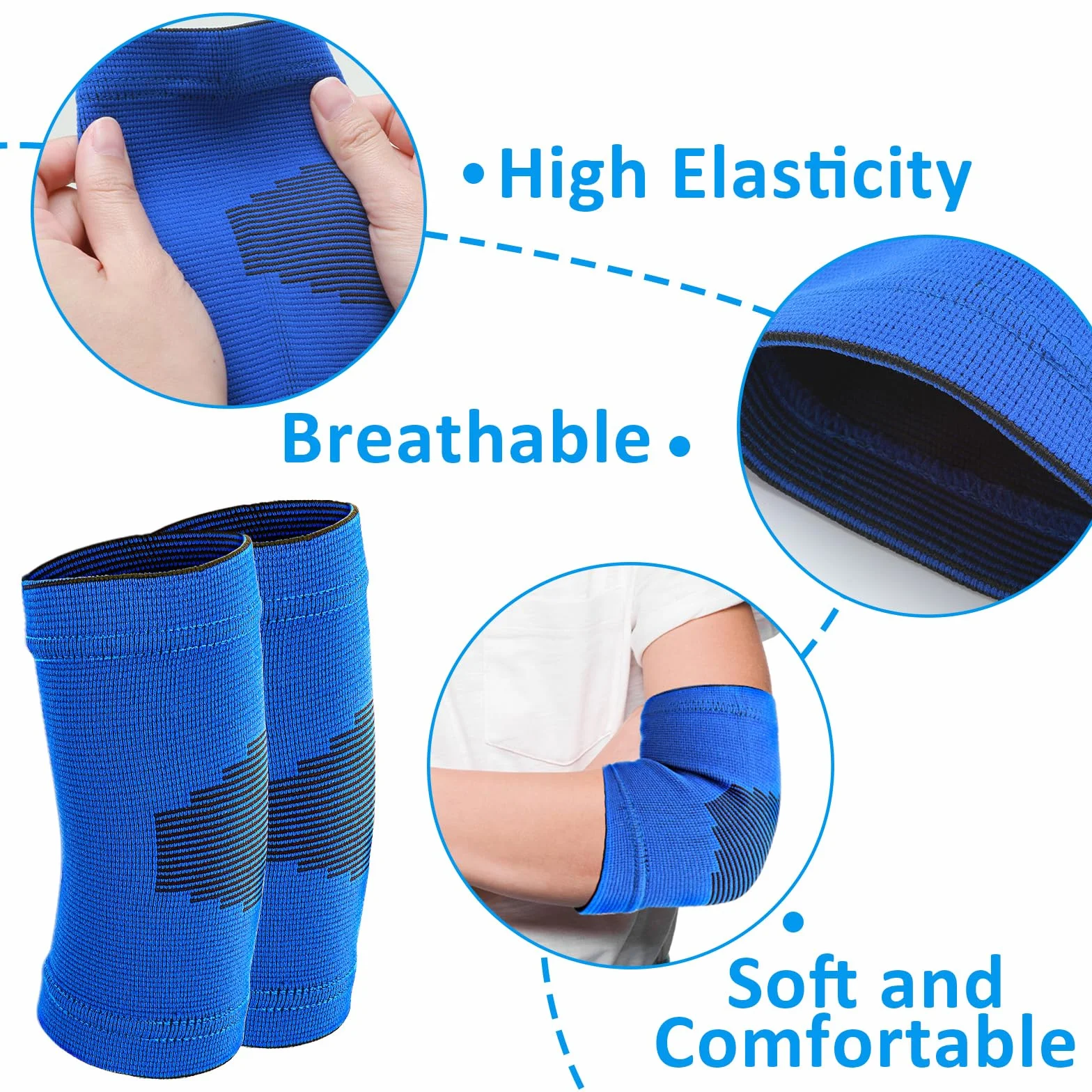 Sibba 2 Paia Gomito Bambini Compressione Palestra Braccio Traspirante Pallavolo Basket Tennis Sollevamento Pesi Sport