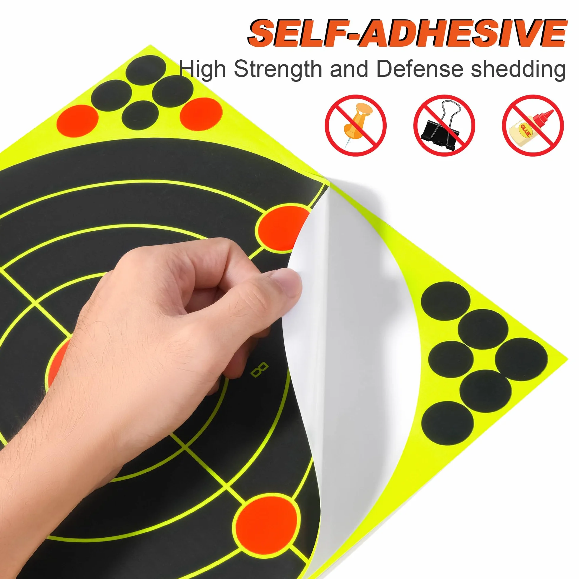 Bersaglio per tiro autoadesivo 30,5 x 30,5 cm con feedback giallo per pistole e arco