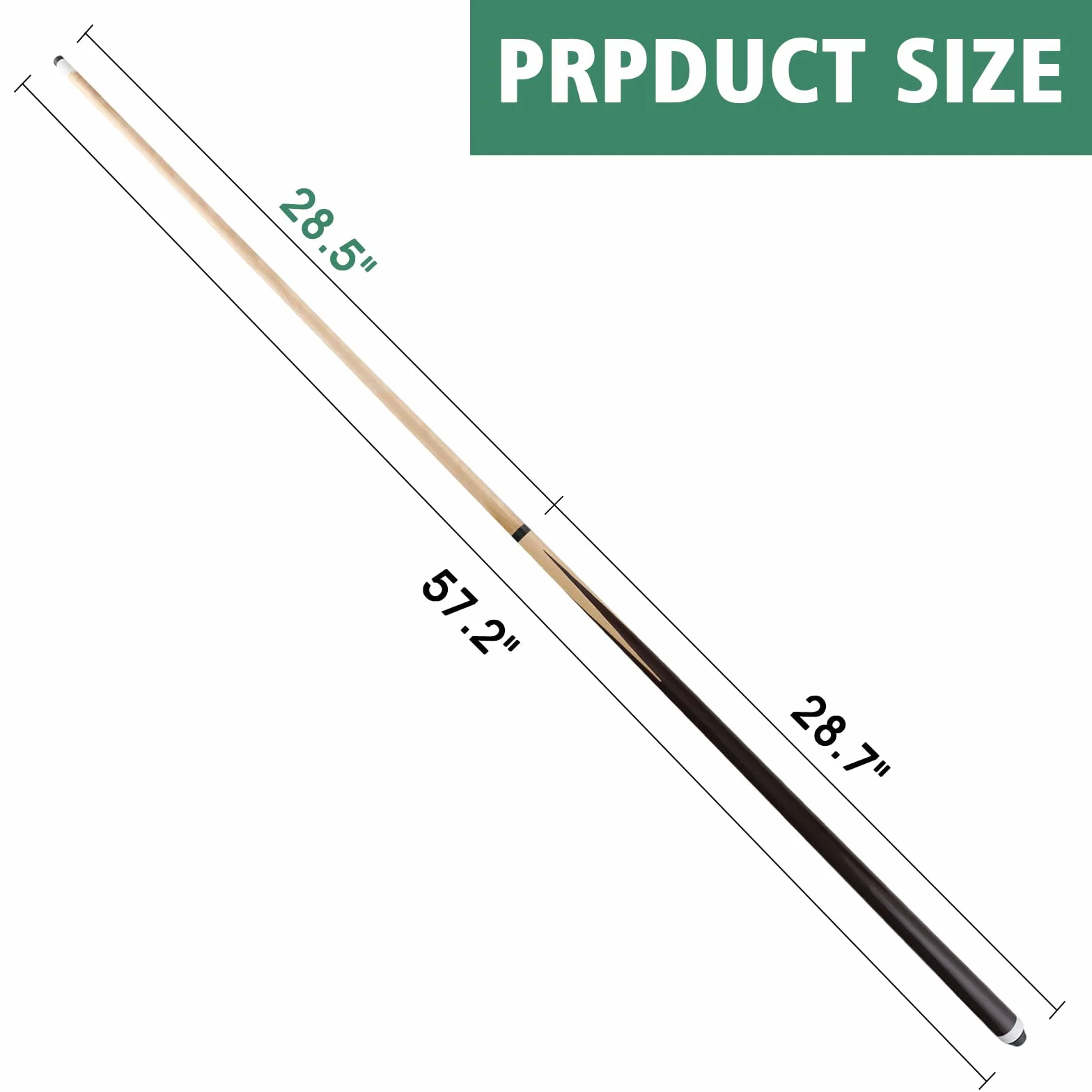 Set di 2 Stecche da Biliardo in 2 Pezzi 58' Legno Duro di Acero Canadese Punta 13 mm 18 Oz