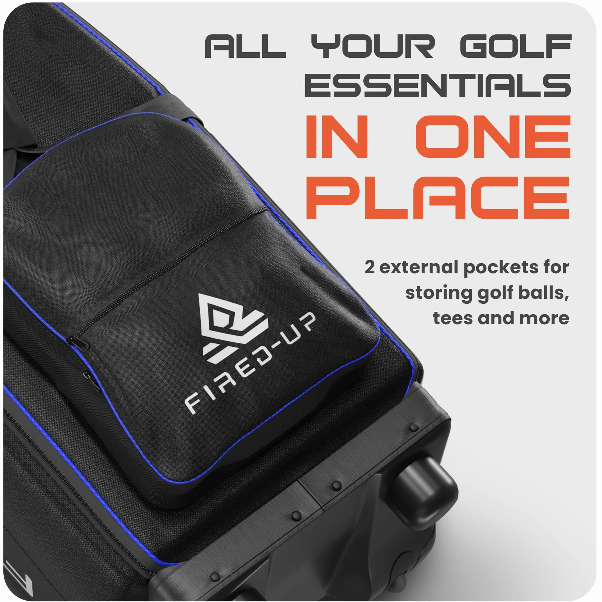 Borsa da viaggio da golf con ruote in nylon 1680D pieghevole per compagnie aeree