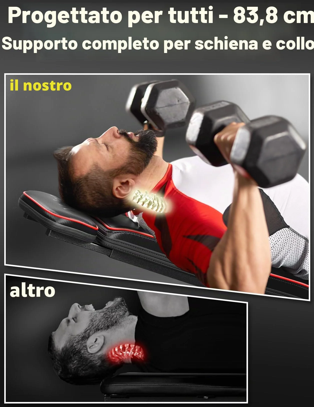 YOLEO Panca Pesi Regolabile 375 KG ENISO Pieghevole 84 Posizioni Inclinata Declinata Piana