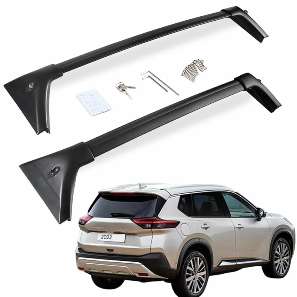 Barre Portatutto per Nissan X-Trail T33 2021 2022 2023 2024 2025, Trasversali Tetto Alluminio Portapacchi, Coppia Barre dedicate antifurto nere,third generation model