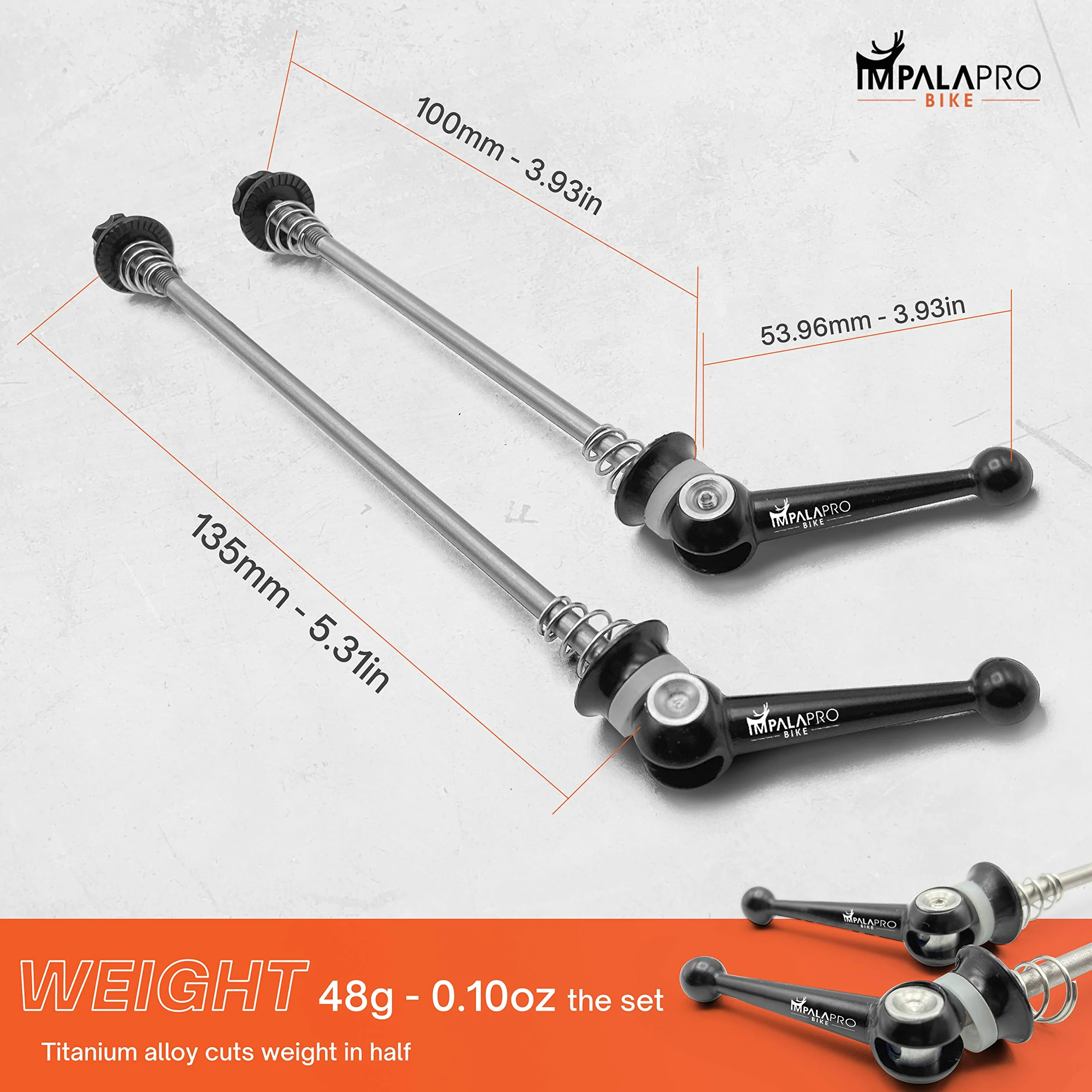 IMPALAPRO Bike Sgancio Rapido Titanio CNC Ultraleggeri Resistenti Spiedini Bici Lega Titanio MTB Mozzo Rilasci Rapidi
