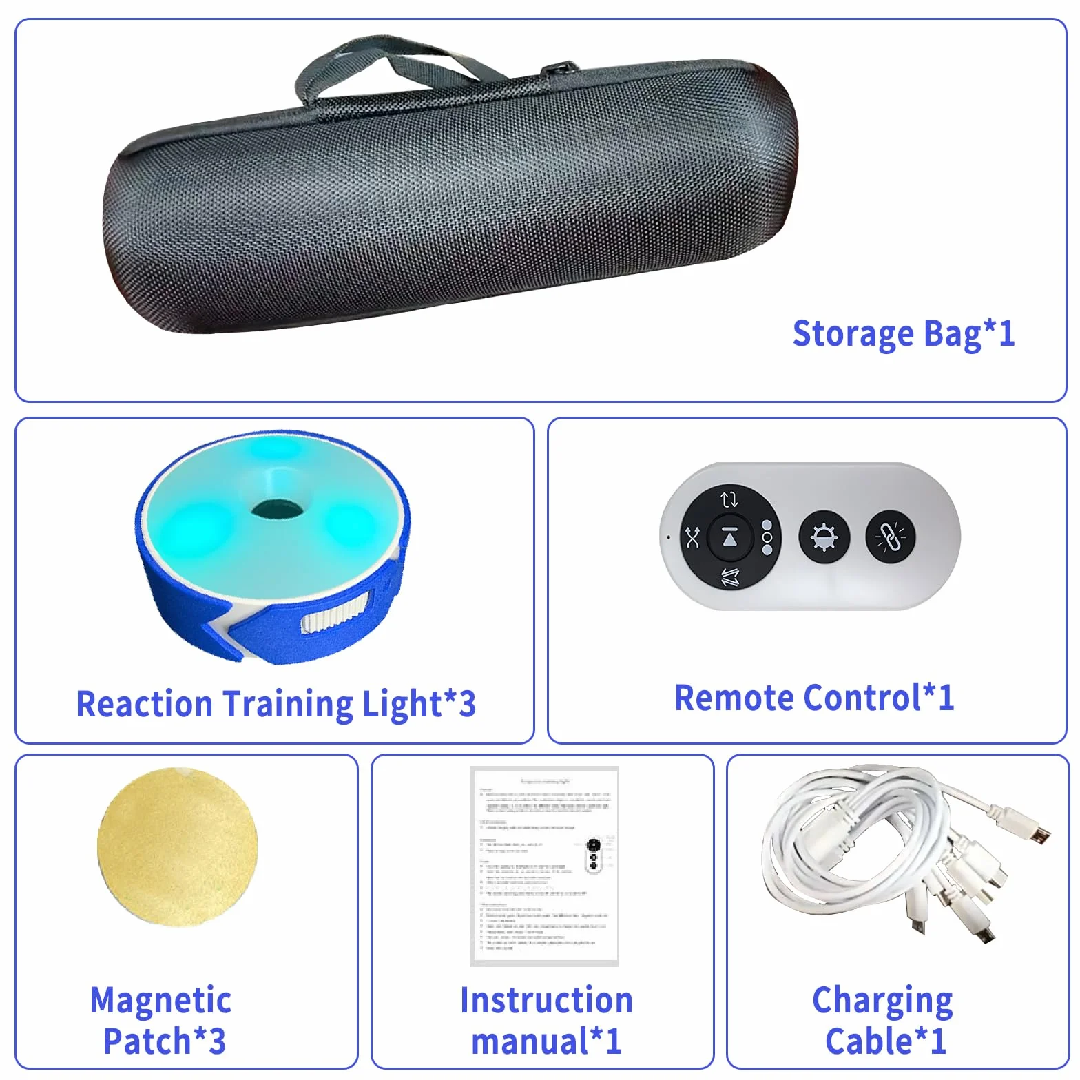 Luci per allenamento di reazione 6 pezzi 4 modalità kit con ricarica USB