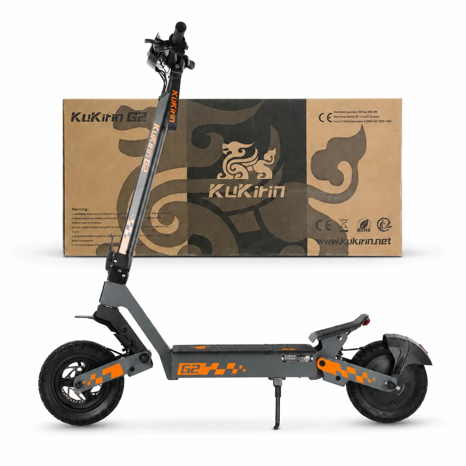 KuKirin G2 Monopattino Elettrico Adulti, Pieghevole, Pneumatici Off-Road, Sospensioni, Freni a Disco, Display, Autonomia Estesa