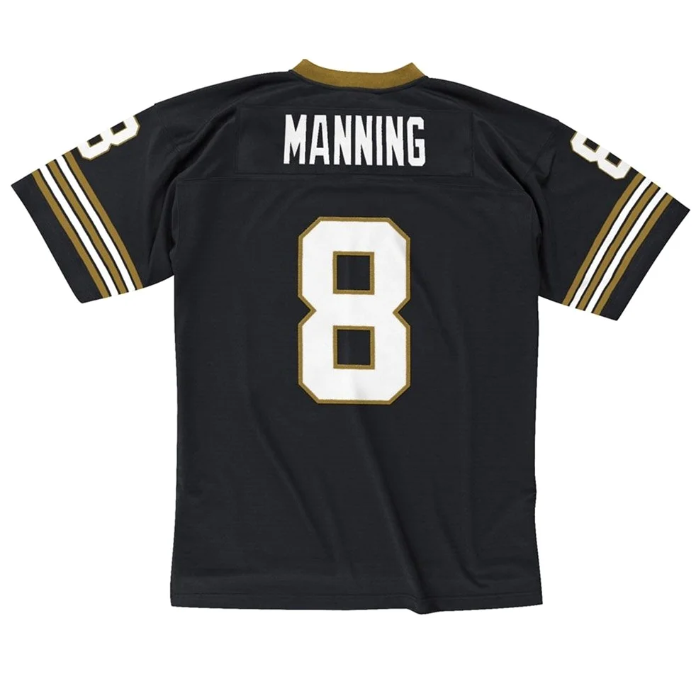 Mitchell & Ness Archie Manning New Orleans Saints Throwback NFL - Maglia da calcio, colore: Nero