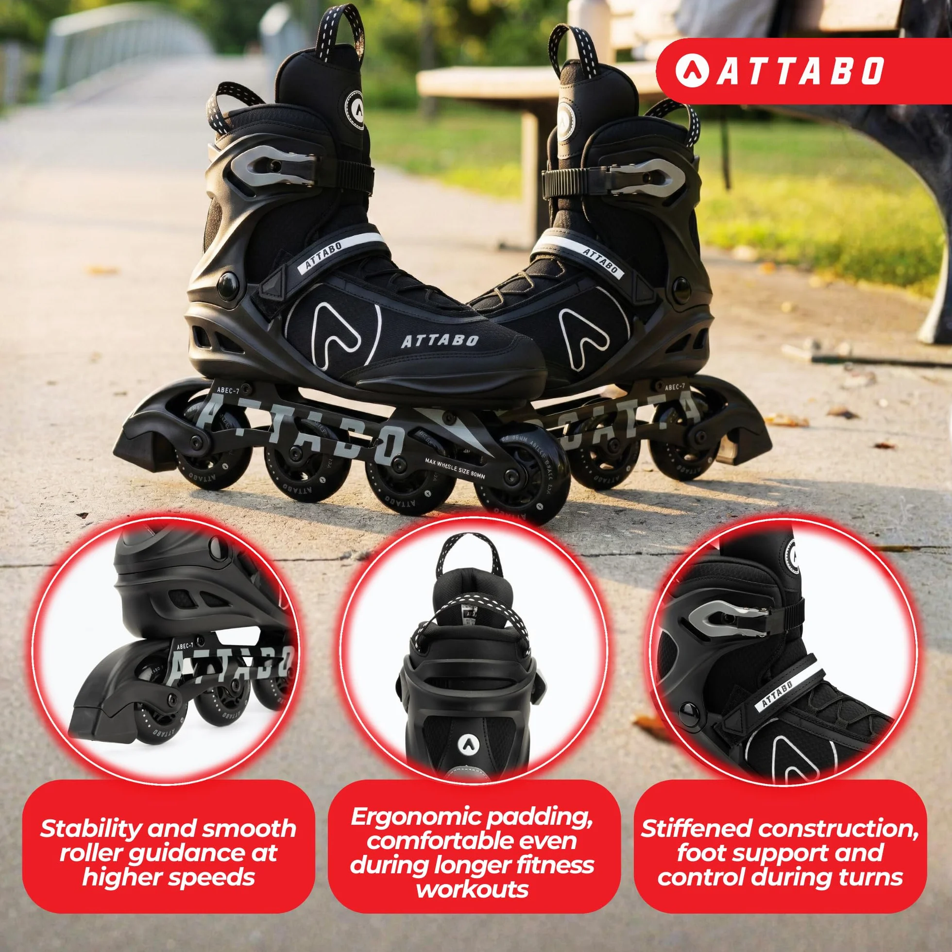 ATTABO Rolki Bricker Fitness - Pattini a rotelle Unisex Adulto