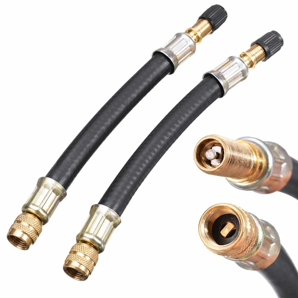 Estensione valvola auto, 2 pezzi, prolunga valvola per pneumatici, in gomma flessibile, con tappo della valvola, per auto, moto, biciclette (100 mm)