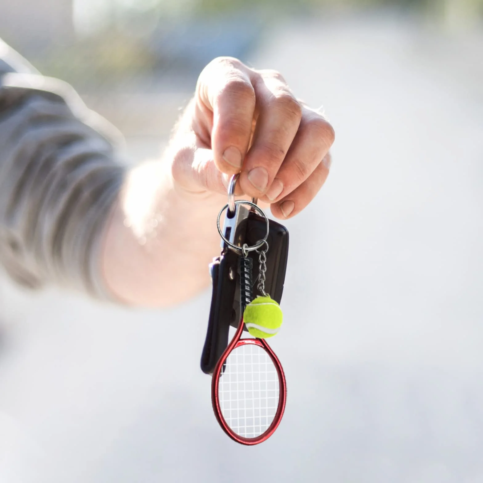 Portachiavi Mini in Metallo Racchetta da Tennis Palla da Tennis Regalo Sport