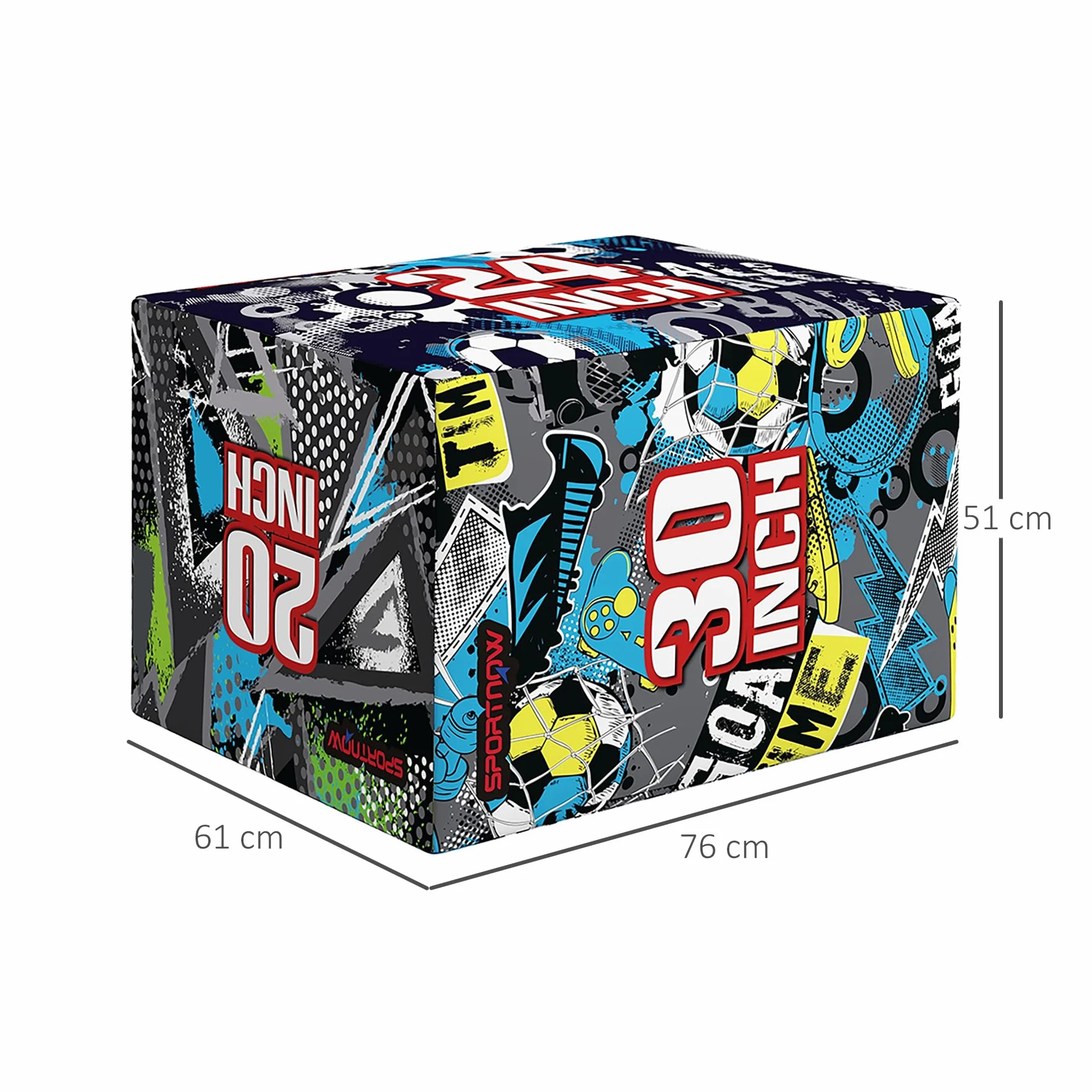 SPORTNOW 3 in 1 Plyo Box, Piattaforma Pliometrica per Allenamento Salti