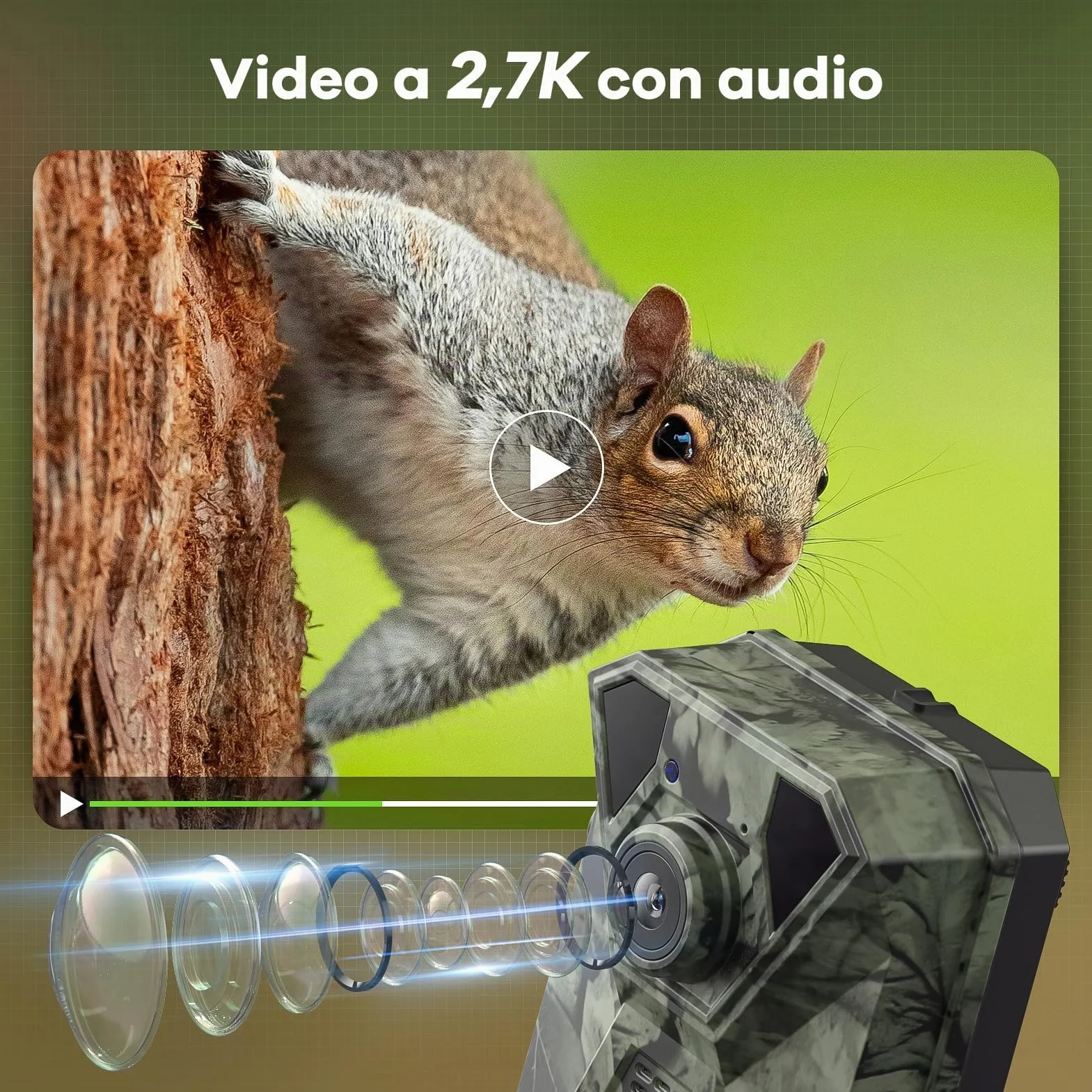 DEATTI Solare Fotocamera da Caccia 4G LTE con Sim 0,1S 7800 mAh IP65