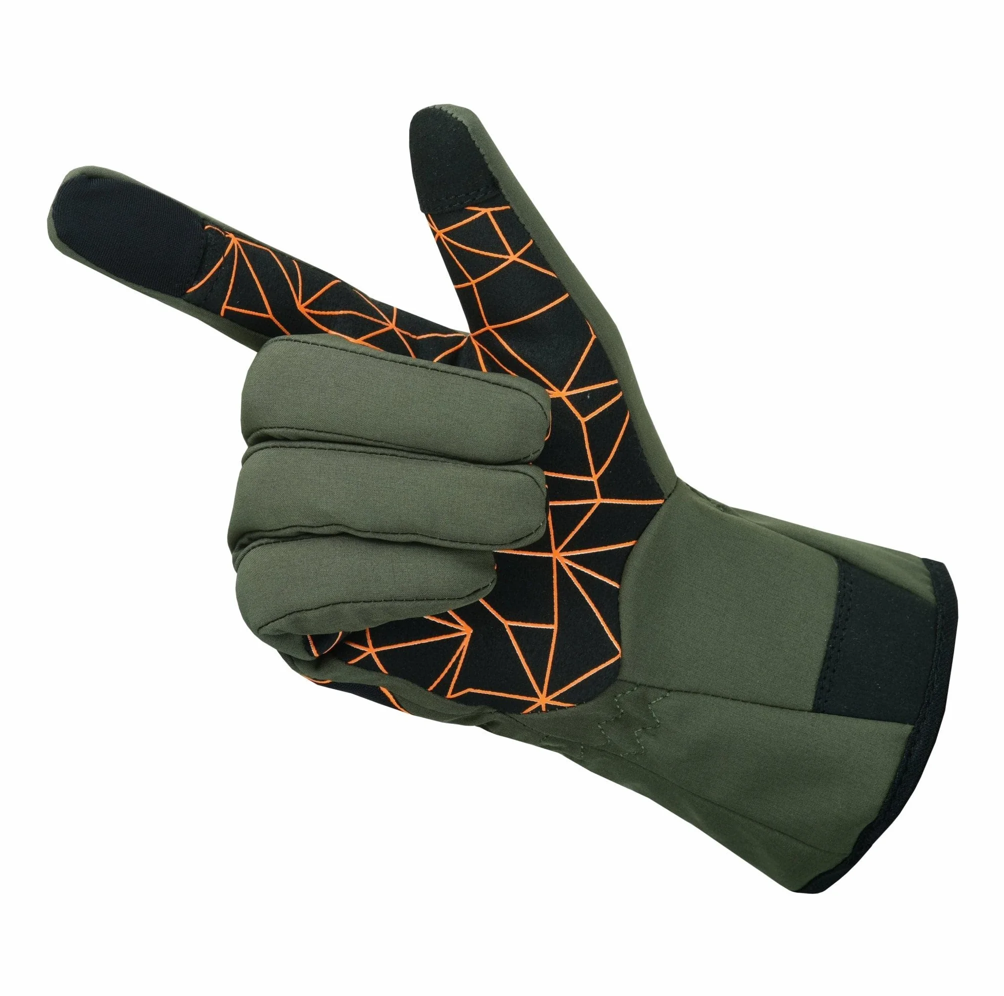 KONUSTEX Guanti da caccia FRONDIS, verdi, con rinforzi sul dorso e sulle zone di usura, touch screen sul pollice e indice (L)