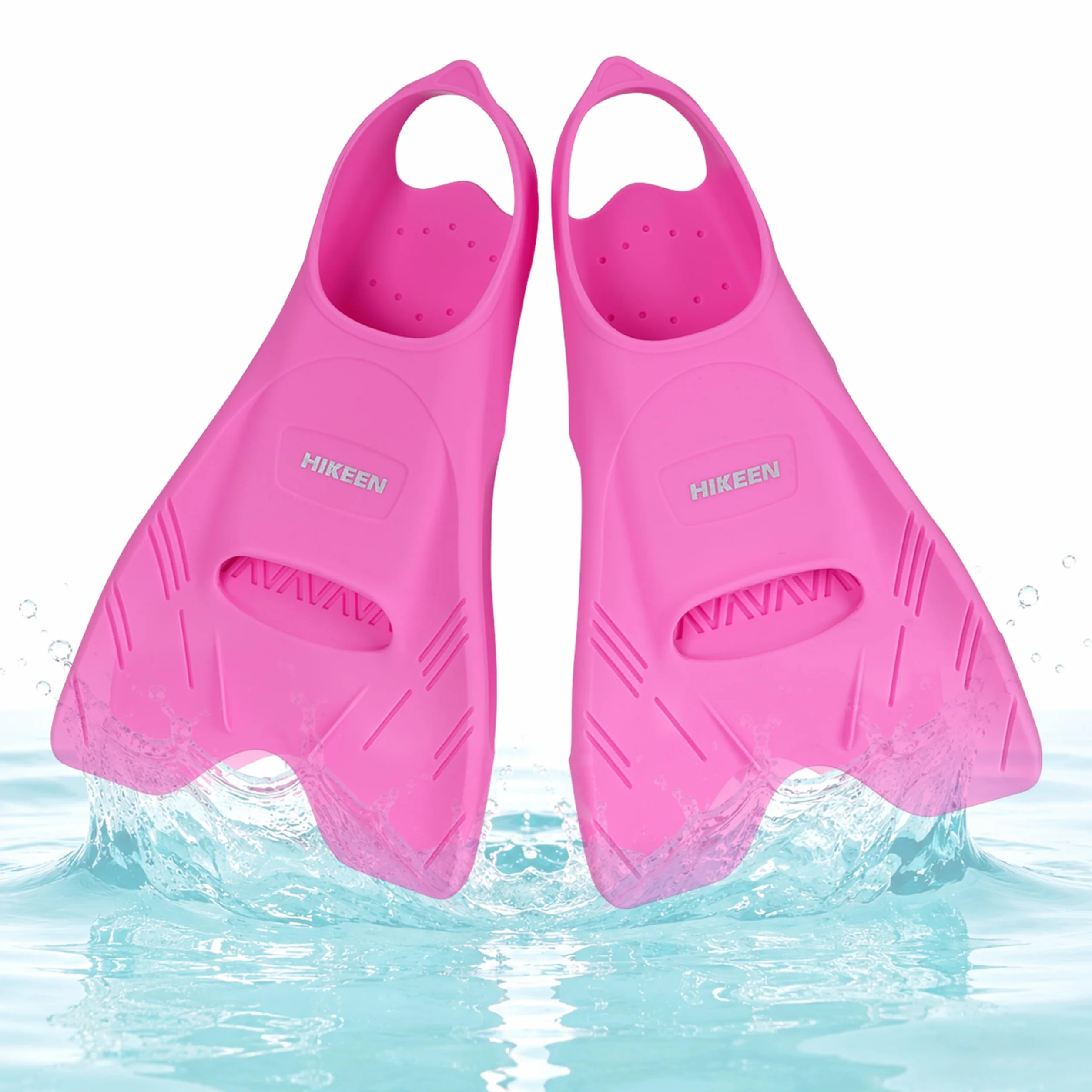 Pinne Corte da Nuoto in Silicone Puro per Snorkeling con Punta Aperta e Borsa a Rete