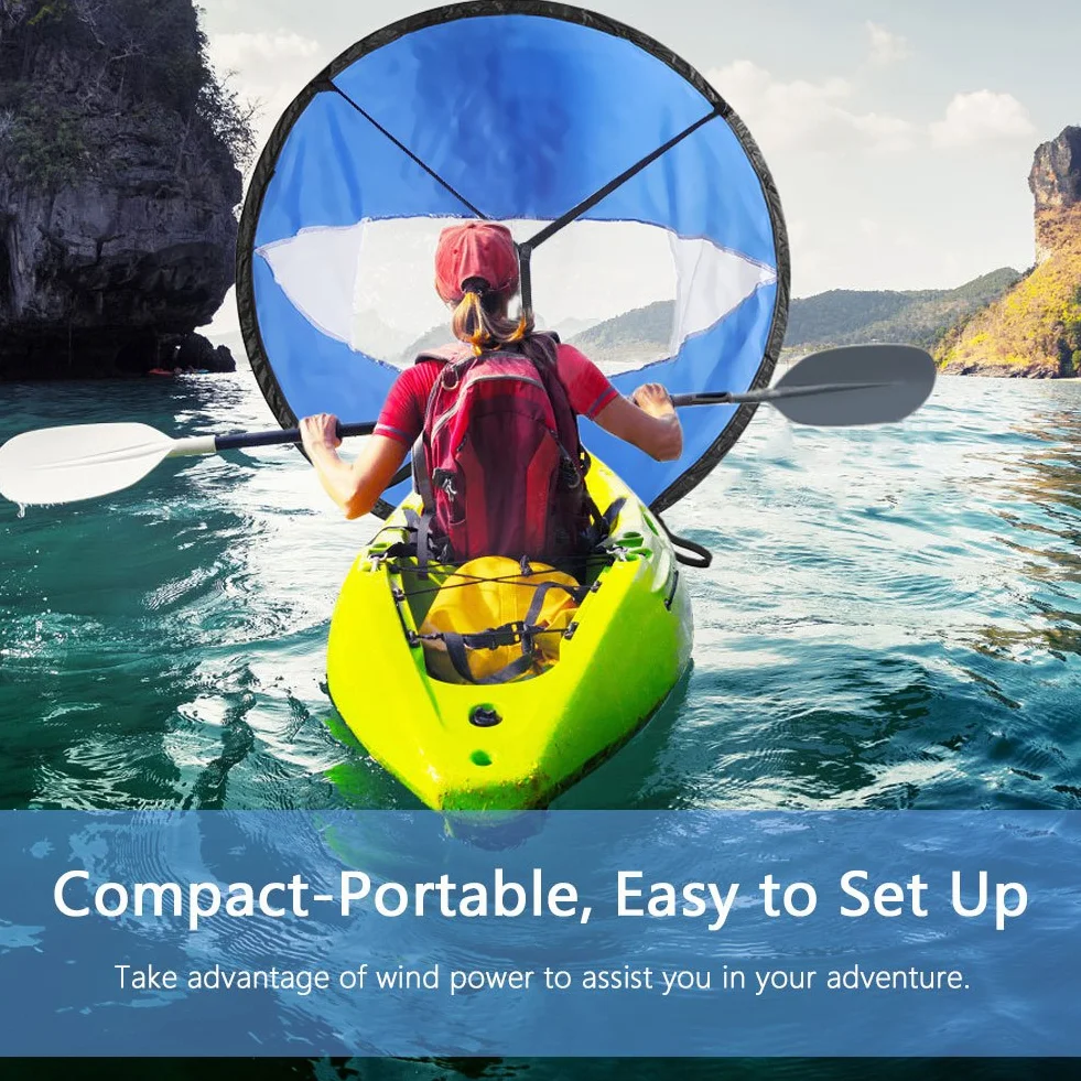 Kit Vele per Kayak e Windsurf Pieghevoli 42 Pollici Vela Sopravento per Barca a Vela Canoa