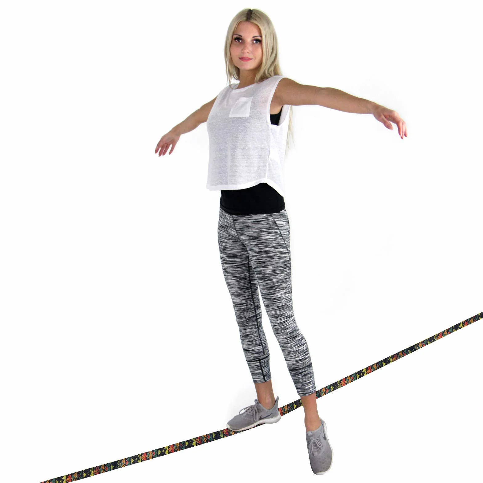 ALPIDEX Slackline Set 15 m z ochroną drzewa i zabezpieczeniem zapadkowym dla dzieci, początkujących i zaawansowanych