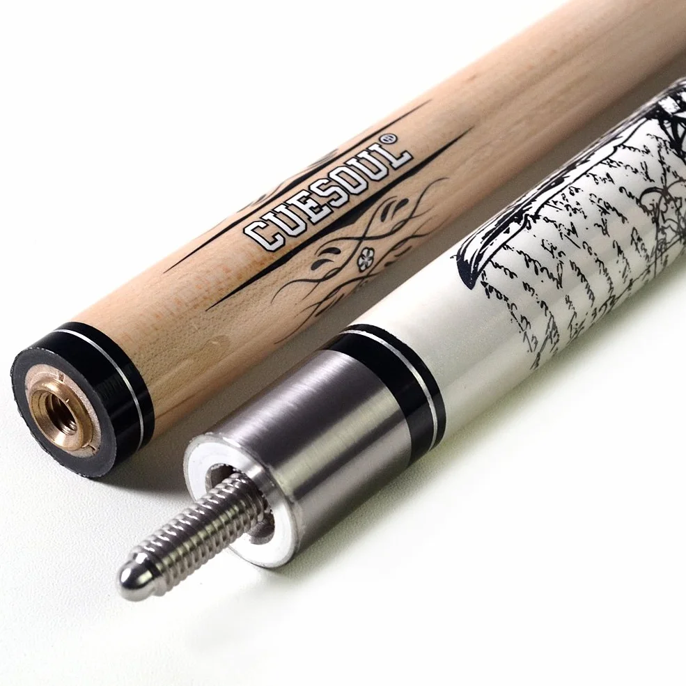 CUESOUL Rockin Serie 57 21 oz Maple Pool Cue Stick Set with Joint Protector and Cue Cloth